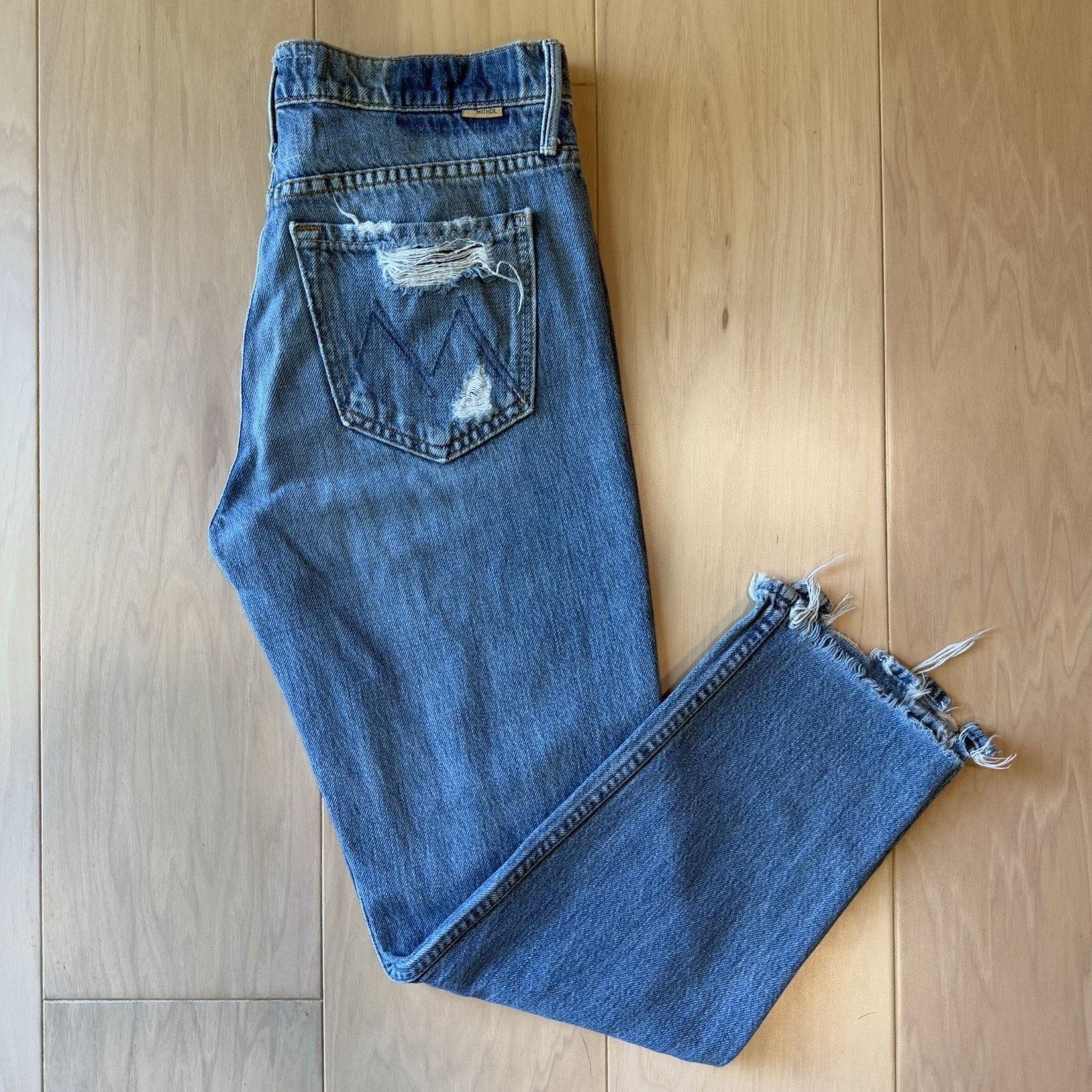 MOTHER Mother Cardinal Sinner Jeans Women's 28 Blue Ankle Chew Boho Size 28" / US 6 / IT 42 - 2 Thumbnail