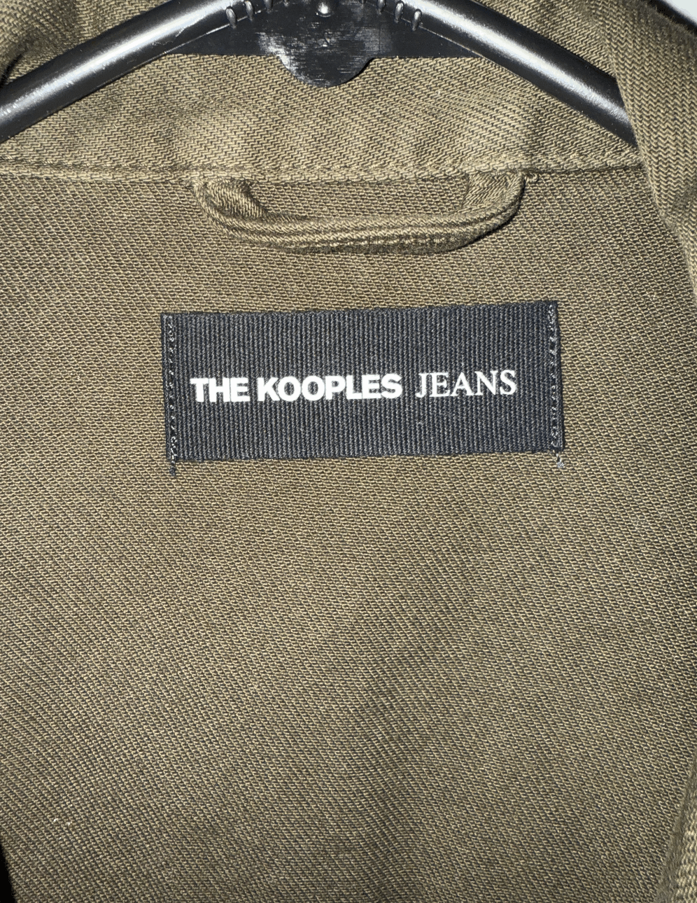 The Kooples The Kooples Green Denim Jacket with Detachable Leather Belt Size S / US 4 / IT 40 - 5 Thumbnail