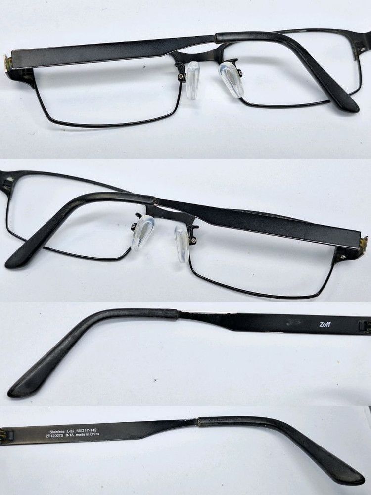 Other Zoff ZP12007S Glasses Frame Black Wide 56mm Ultralight 11g Size ONE SIZE - 7 Thumbnail