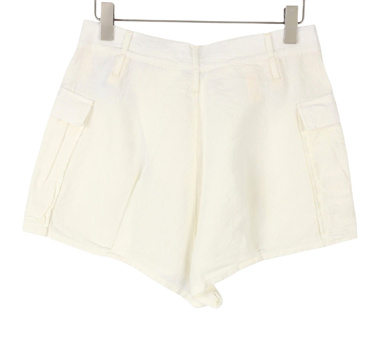 R13 BUBBLE SKORT 28 White Linen Patch Pocket Shorts 90034 Size 28" / US 6 / IT 42 - 4 Thumbnail