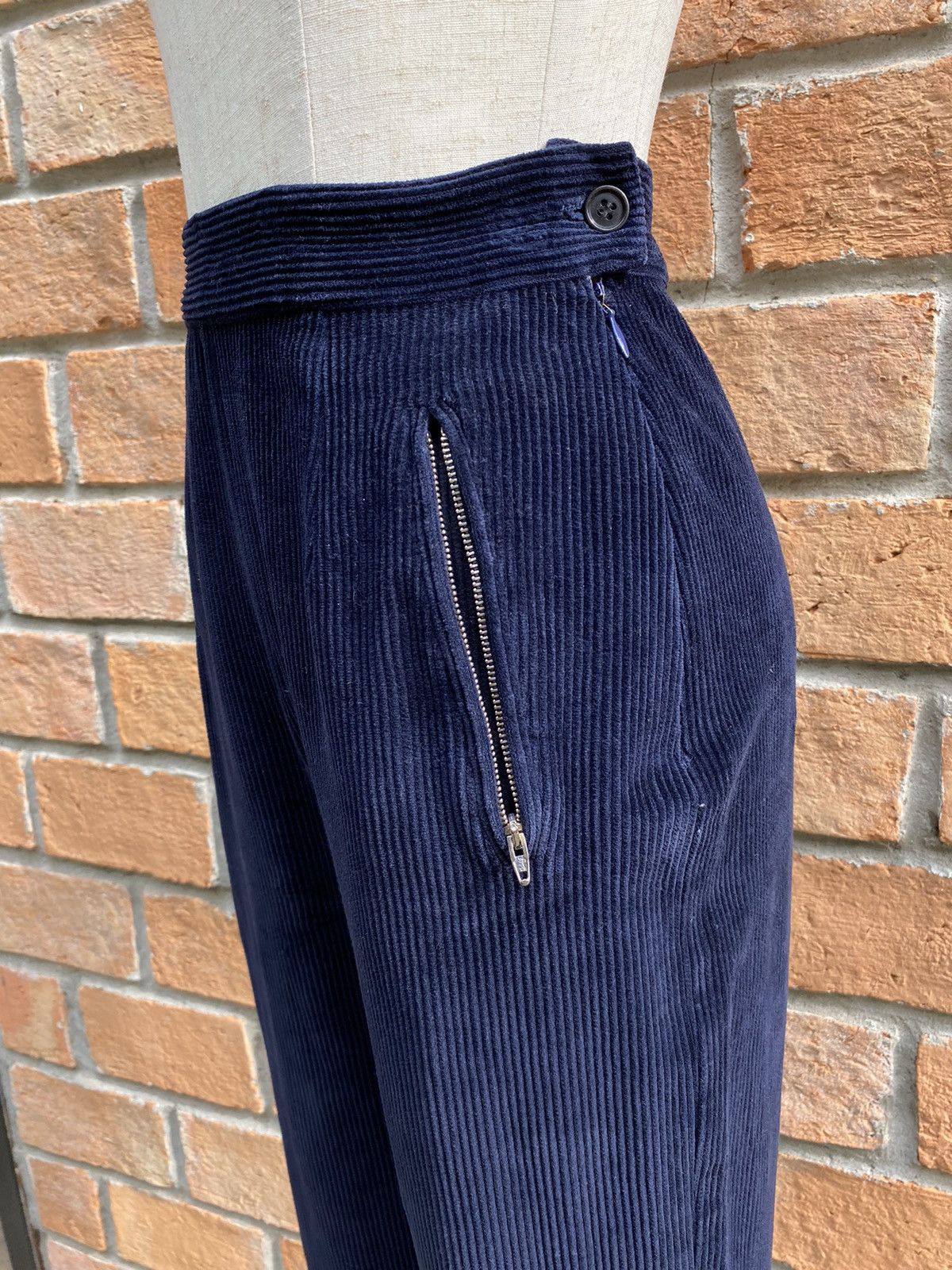 Max Mara MaxMara High-Waisted Corduroy Navy Pants Size 25" / US 0 / IT 36 - 7 Thumbnail