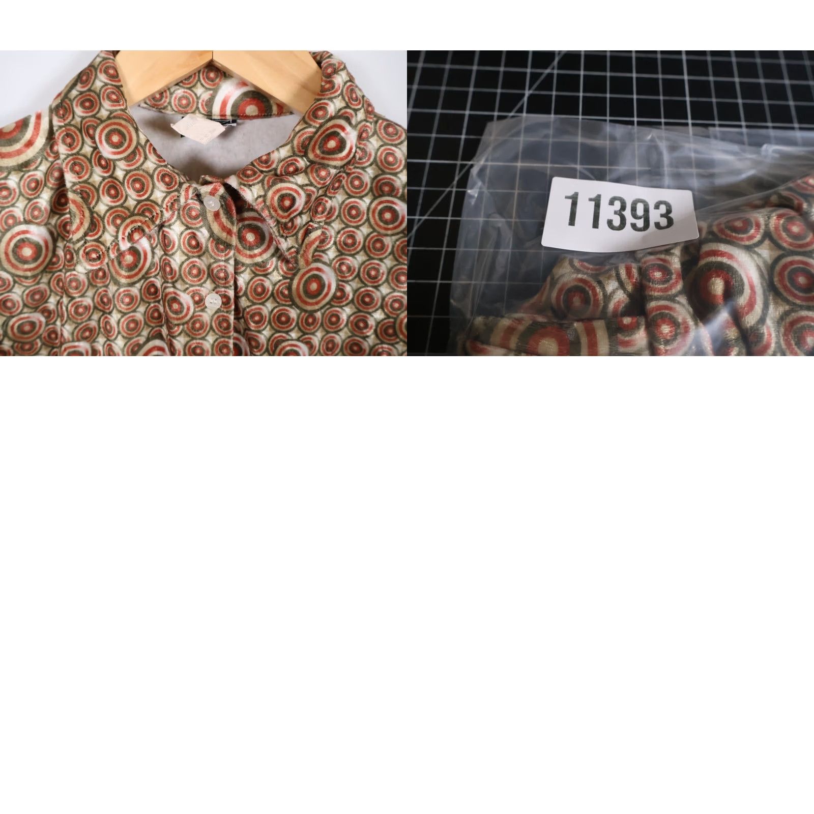 Velour VINTAGE Women's Velour Shirt Geometric Pattern 70s Hippie Boho VTG Medium Brown Long Sleeve Button-Up Casual Fall Spring Winter Mens? Size M / US 6-8 / IT 42-44 - 9 Thumbnail