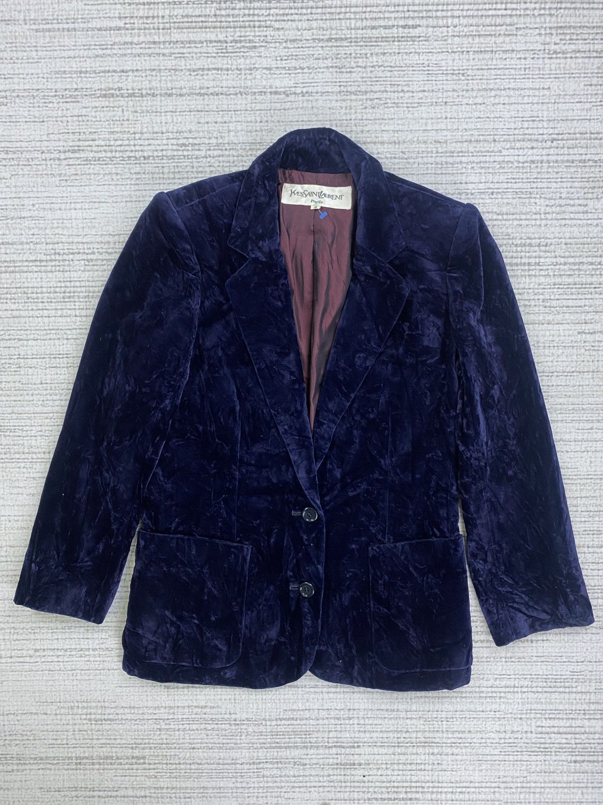 Yves Saint Laurent Vintage YVES SAINT LAURENT YSL Velvet 2 Button Blazer Size US S / EU 44-46 / 1 - 1 Thumbnail