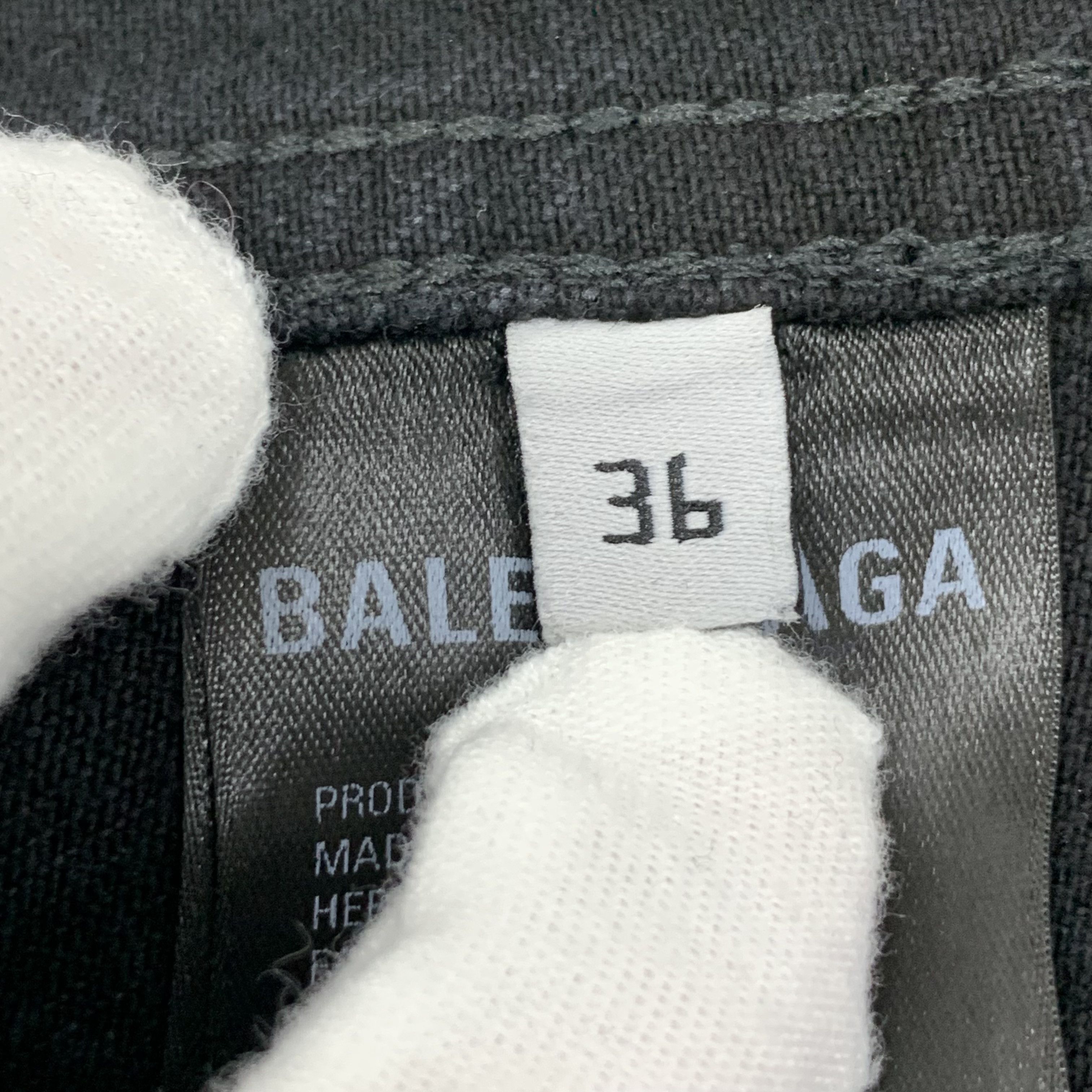 Balenciaga Balenciaga Black Beaded Logo Denim Jacket (Size XS) Size XS / US 0-2 / IT 36-38 - 7 Thumbnail