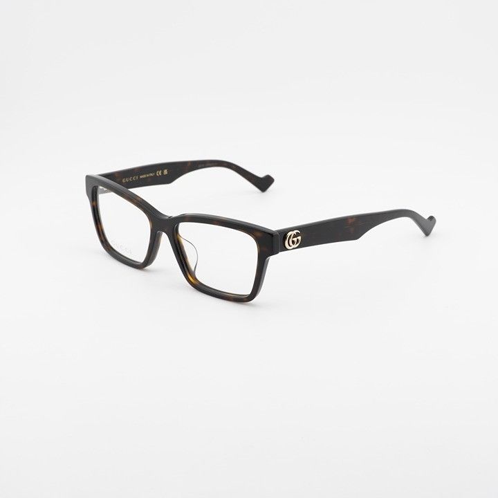 Gucci Gucci GG1476OK 002 Square Eyeglasses - Dark Havana 55mm Size ONE SIZE - 1 Thumbnail