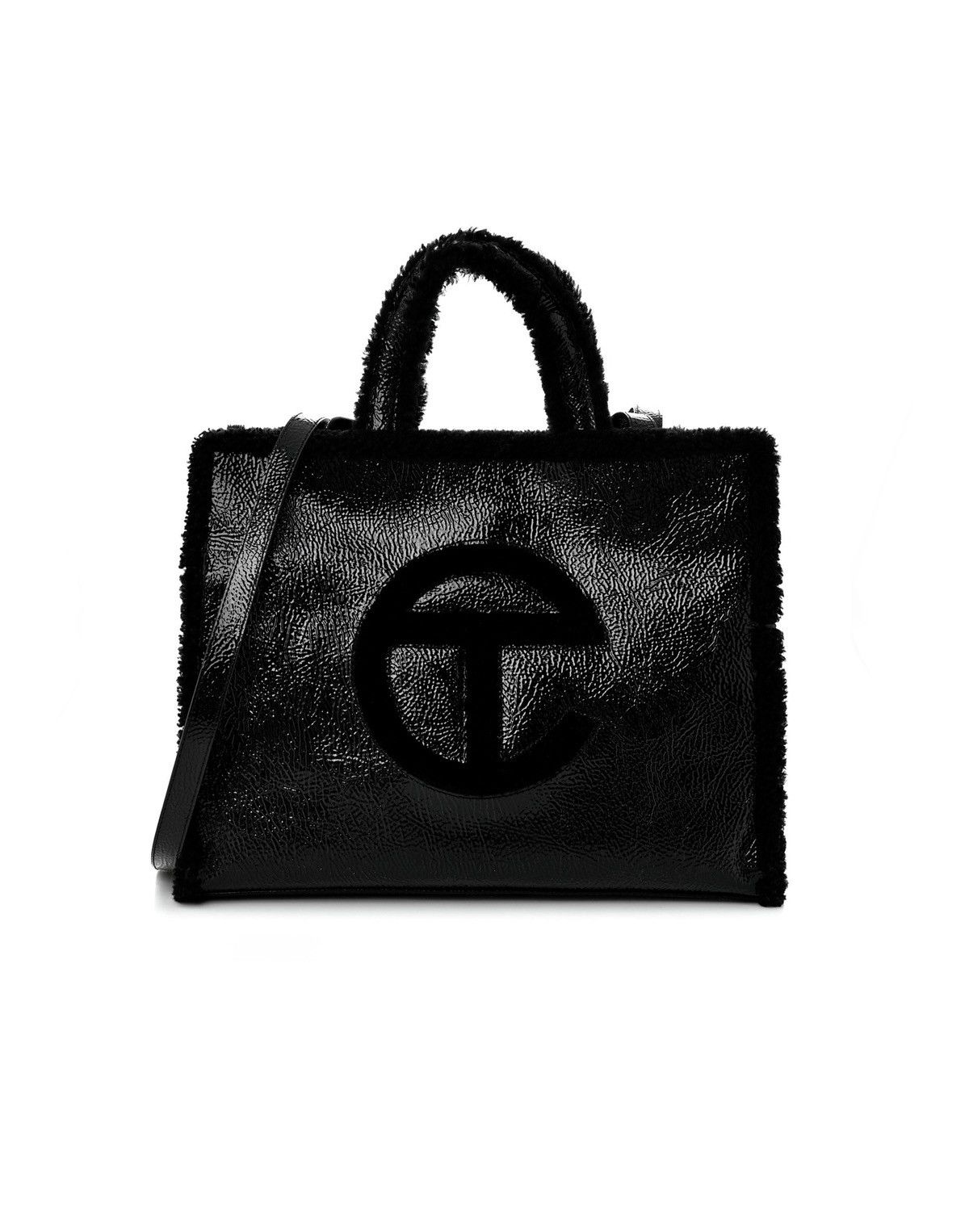 Telfar × Ugg UGG x Telfar Large Shopper Bag- Black Patent Leather Size ONE SIZE - 1 Thumbnail
