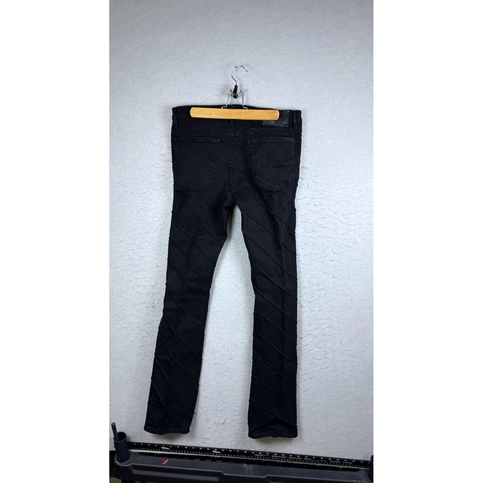 Rta RTA Jeans Mens 32 31 Black Skinny Distressed Stretch Denim Made USA Size US 32 / EU 48 - 7 Thumbnail