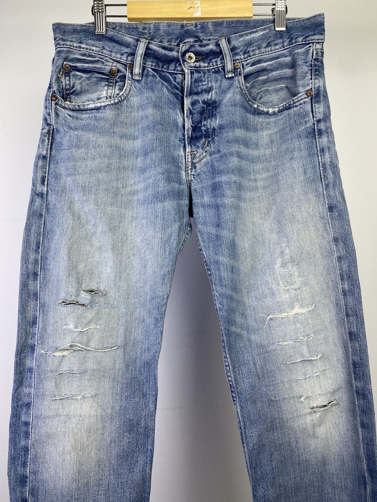 Polo Ralph Lauren Polo Ralph Lauren Distressed Slim Straight Denim Japan Size US 32 / EU 48 - 10 Thumbnail