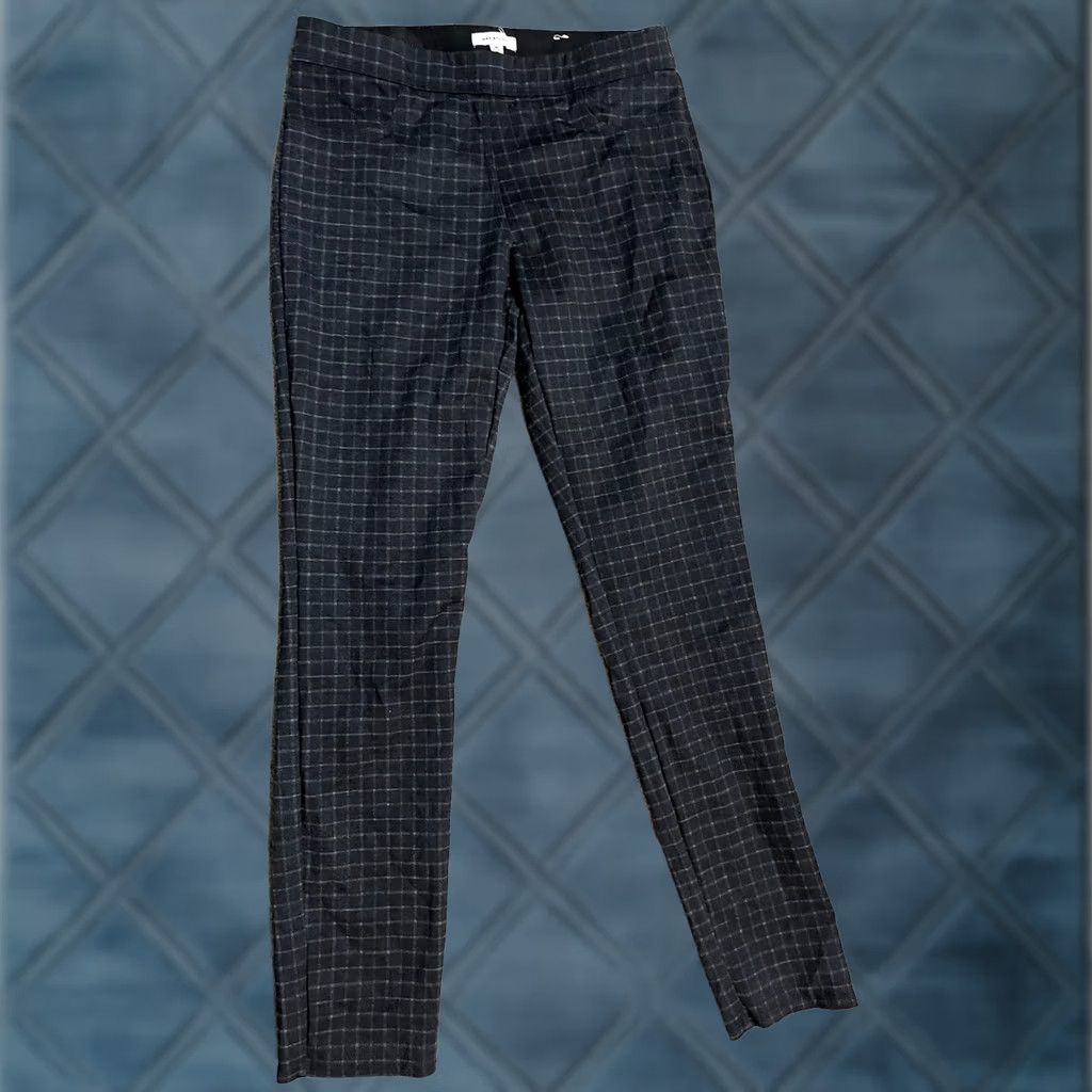 Vintage Max Studio Black Plaid Dress Pants Womens M Elastic Waist Pull On Office Size 32" / US 10 / IT 46 - 1 Thumbnail
