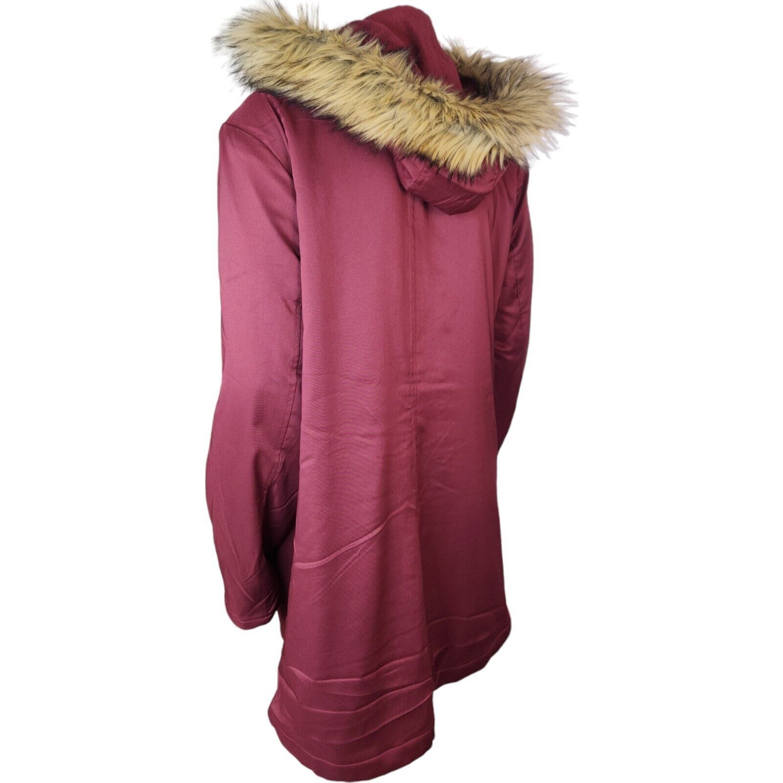 Denim & Co. Denim & Co Zip Front Twill Jacket Faux Fur Hood Wine Medium Size M / US 6-8 / IT 42-44 - 7 Thumbnail