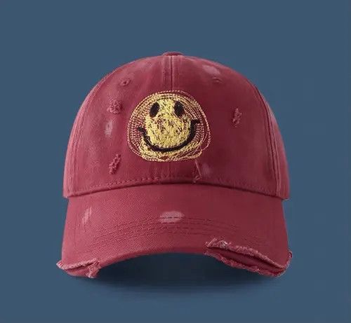 Other Utility grunge smiley face distressed ripped cap Size ONE SIZE - 5 Thumbnail