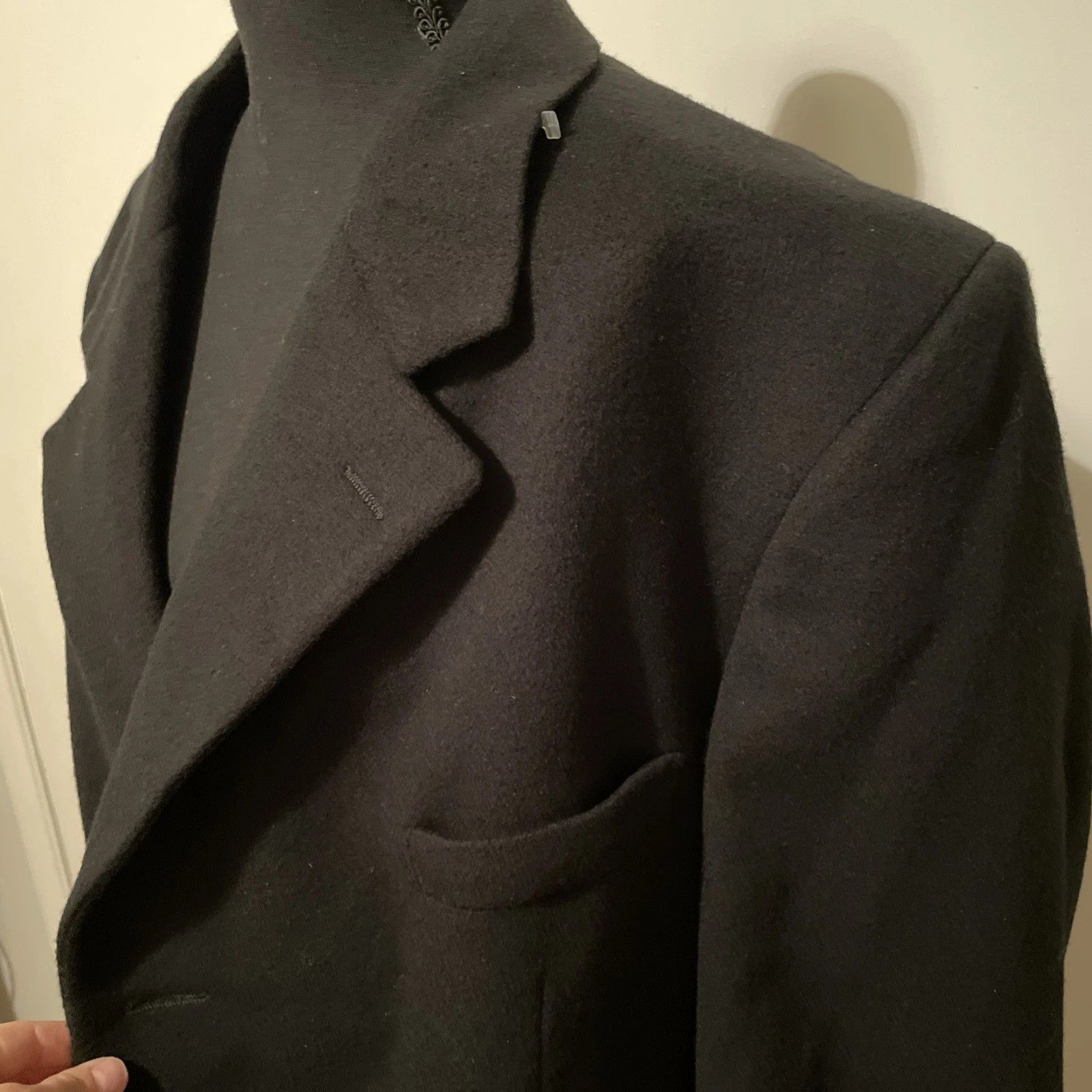 Brooks Brothers VTG Brooks Brothers Black Wool Cashmere Overcoat Mens 42R Size US L / EU 52-54 / 3 - 3 Thumbnail