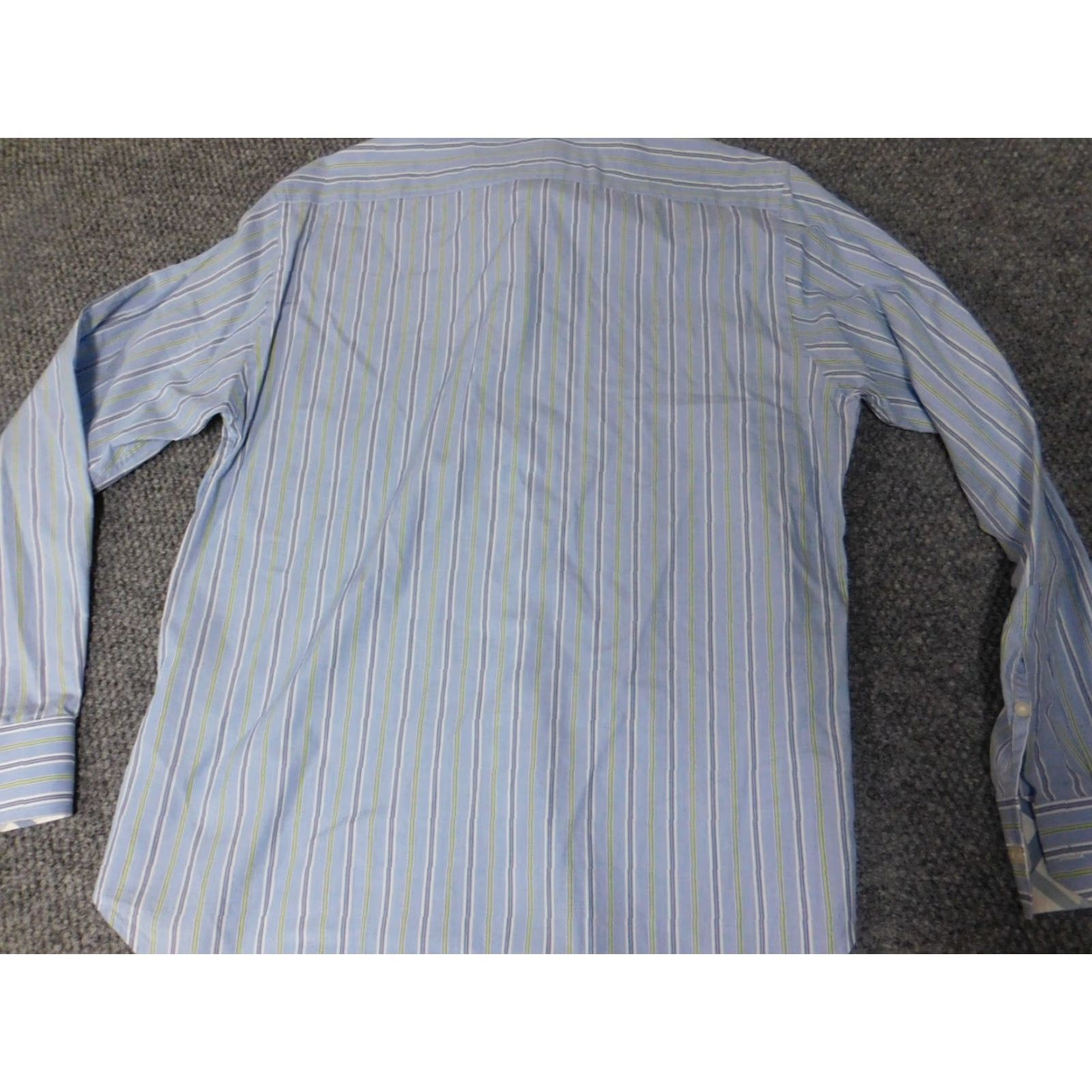 Banana Republic Banana Republic Shirt Button-Up Mens Medium Blue Striped Oxford Collared Non-Iron Pockets Classic Slim Knit Cotton Silk Size US M / EU 48-50 / 2 - 6 Thumbnail