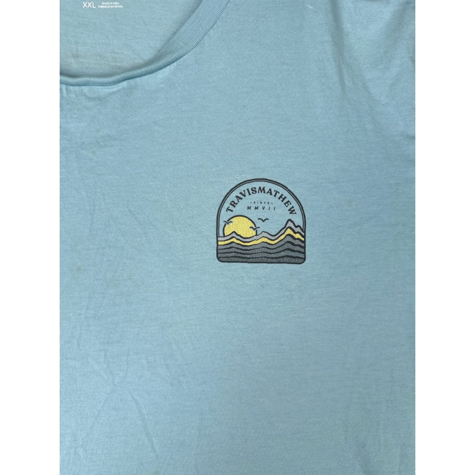 TravisMathew Travis Mathew Shirt Adult 2XL Blue 100% Cotton Short Sleeve Crew Neck T-Shirt Men (Regular) Size US XXL / EU 58 / 5 - 6 Thumbnail
