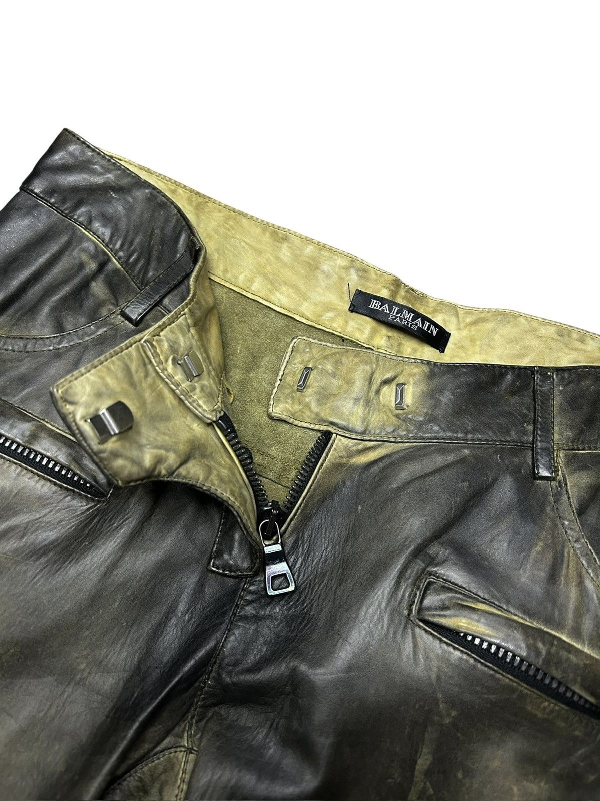 Balmain S/S 10 Decarnin Leather Cargo Trousers Size 26" / US 2 / IT 38 - 5 Thumbnail