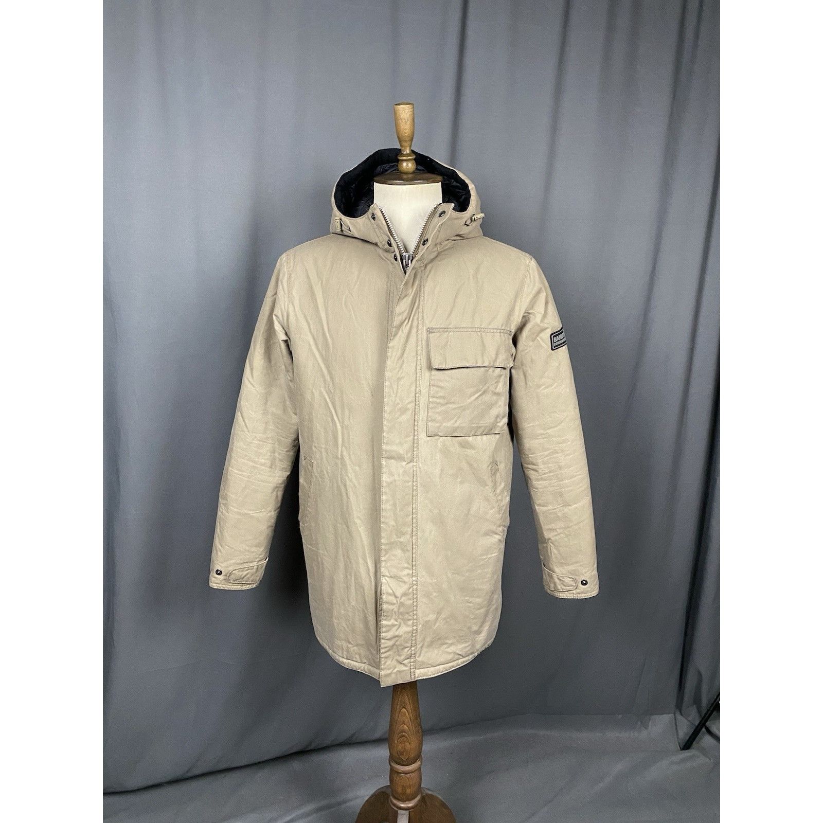 Barbour Barbour Int. Keelman Men's Beige Waxed Insulated Parka Jacke Size US M / EU 48-50 / 2 - 3 Thumbnail