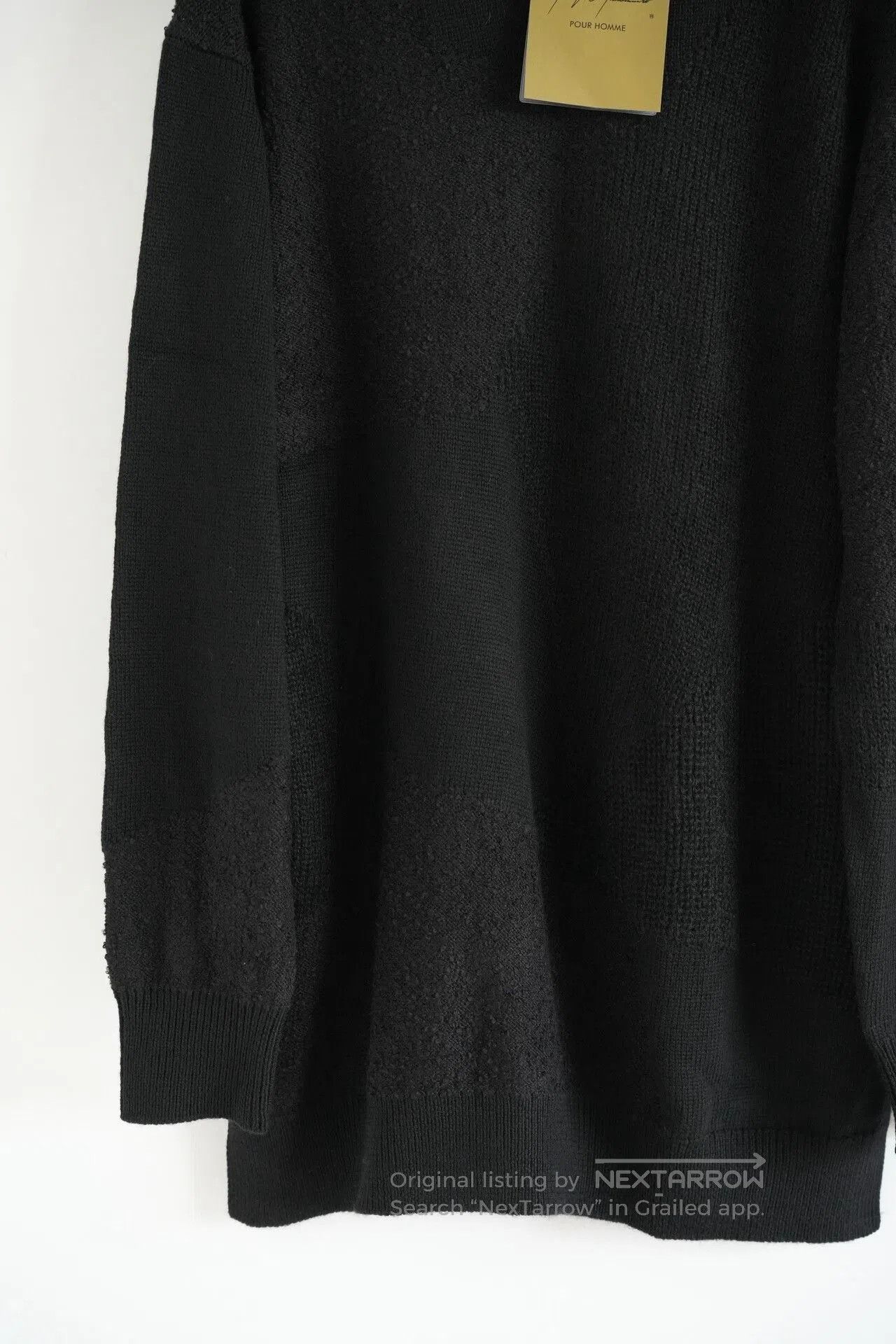 Yohji Yamamoto black oversized textured sweater. Size US L / EU 52-54 / 3 - 4 Thumbnail