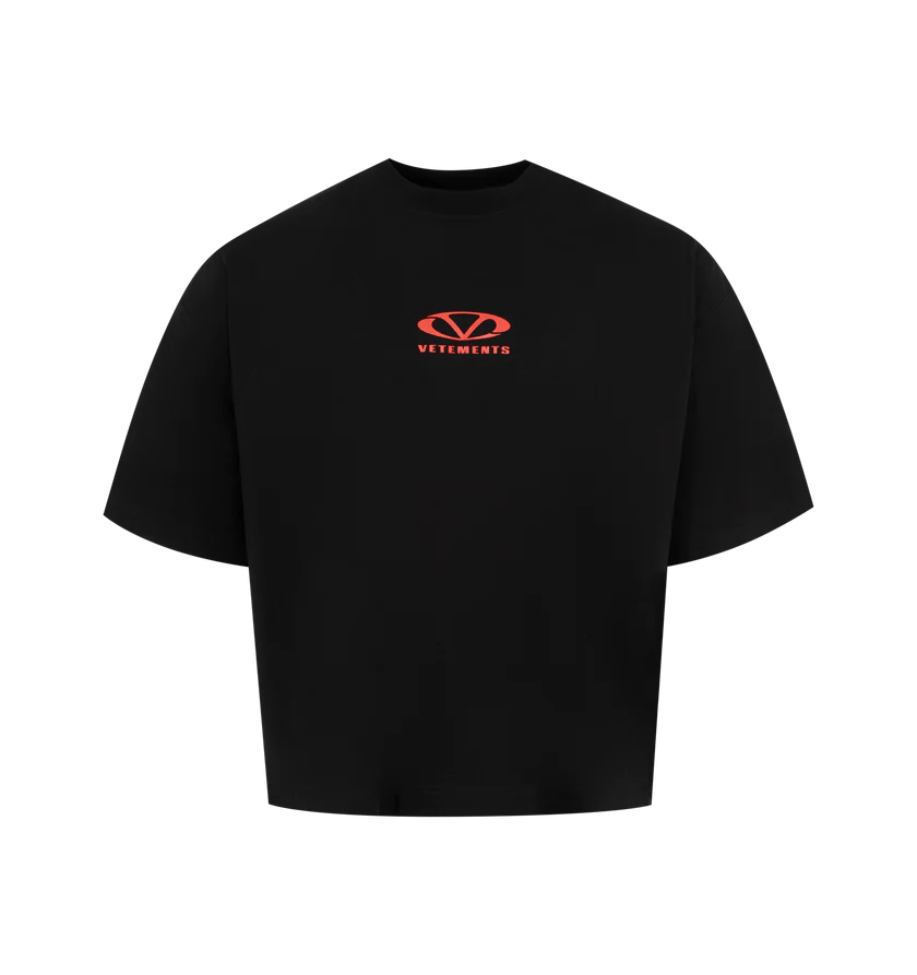 o1h1sh10525 Logo Cropped Boxy T-Shirt in Black