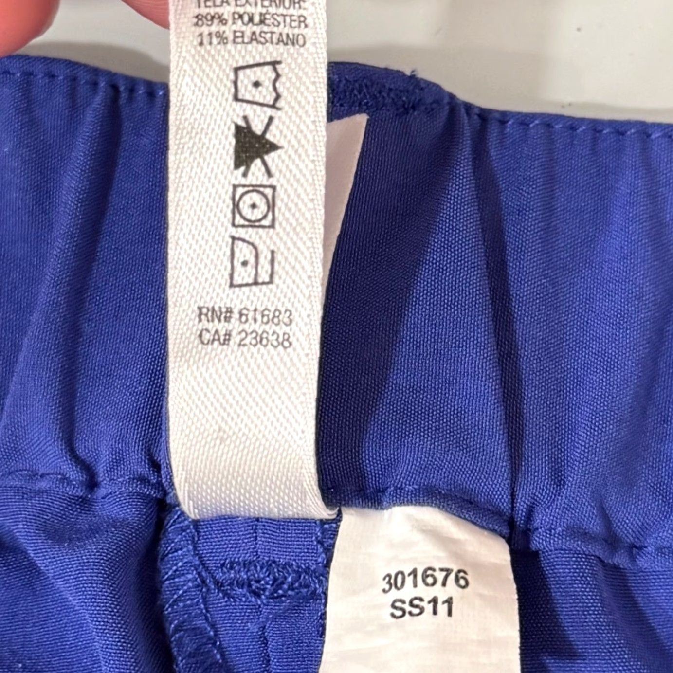 Jockey Jockey XL (Plus) Straight Leg Pants Blue Elastic Waist 40x32 Work Scrub 22W 40" Inseam Regular Rise High Front Button Zip Pockets Chino Size 40" / US 18 - 6 Thumbnail