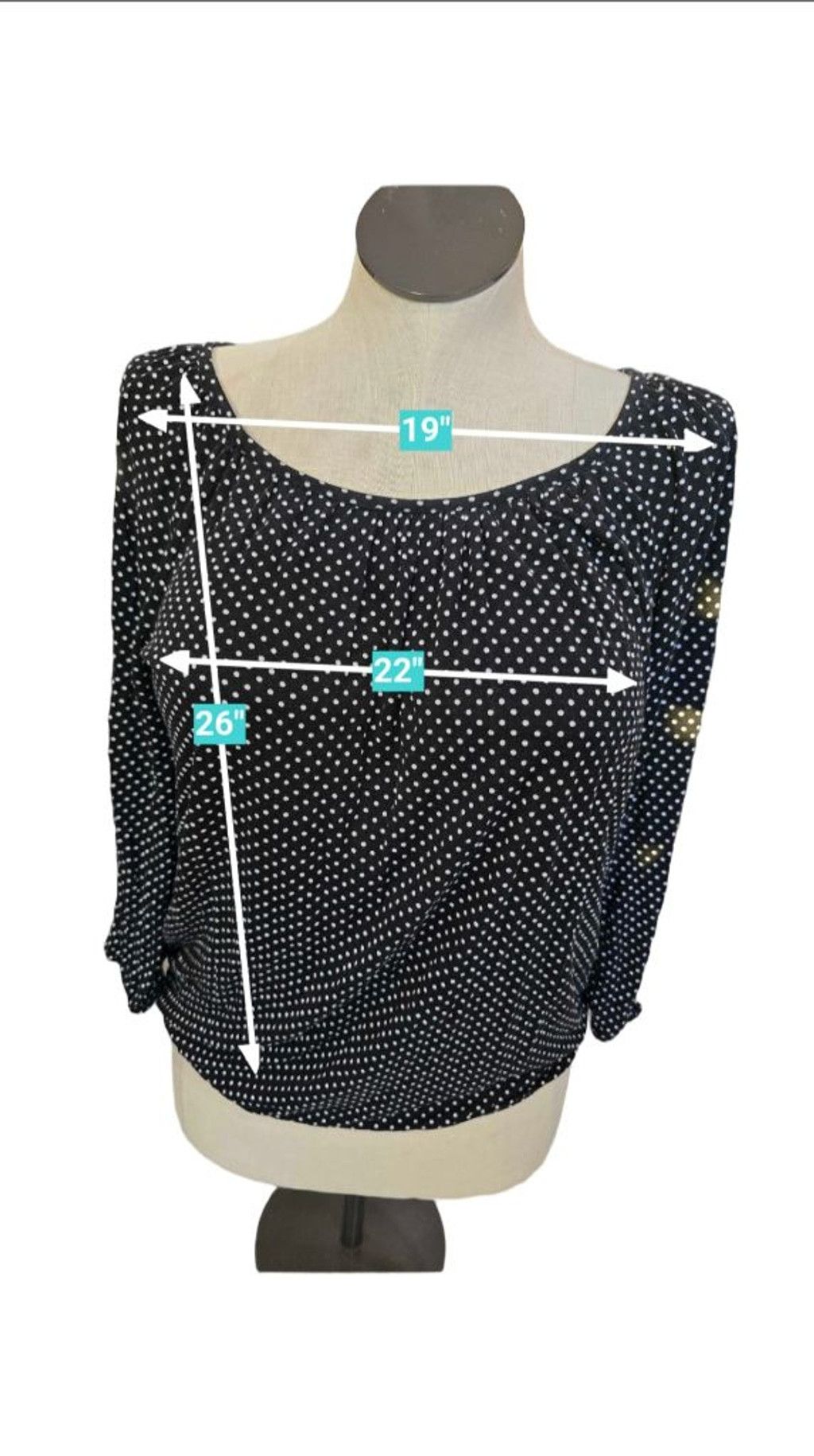 The Unbranded Brand Michael Kors Black & White Polka Dot Elastic Waist Blouse M Size L / US 10 / IT 46 - 4 Thumbnail