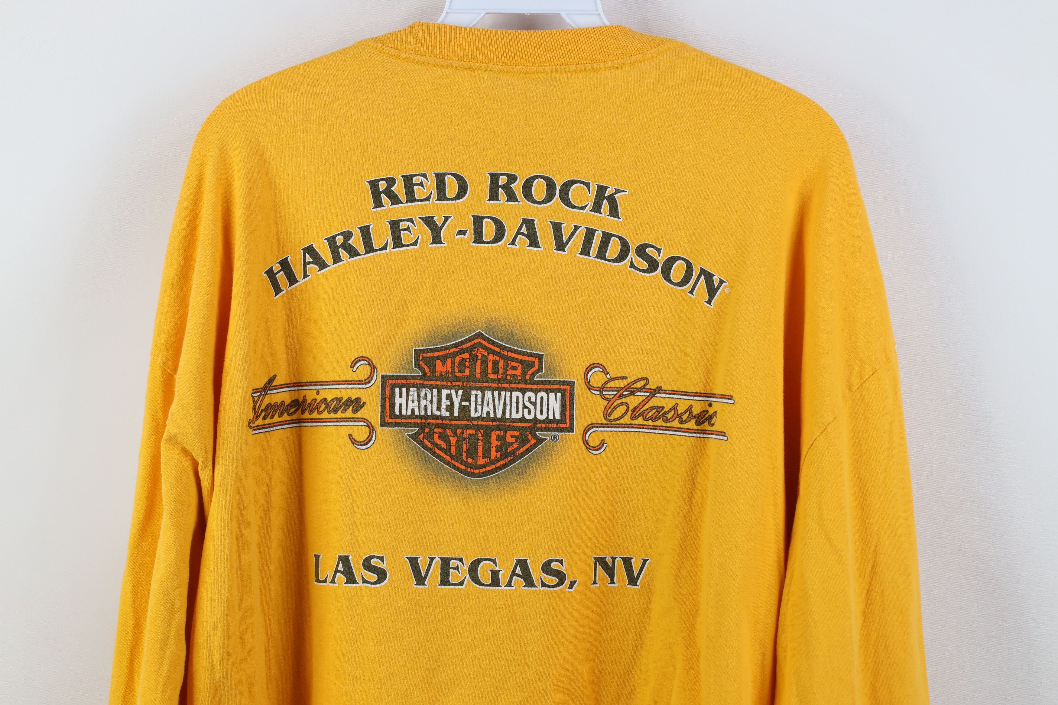 Harley Davidson Vintage Y2K Harley Davidson Spell Long Sleeve T-Shirt Yellow Size US XXL / EU 58 / 5 - 15 Thumbnail