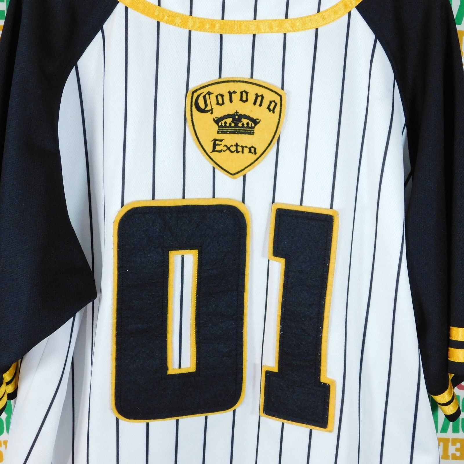 MLB Corona Beer Baseball Jersey Size XL Sewn Felt Button Front Size US XL / EU 56 / 4 - 7 Thumbnail