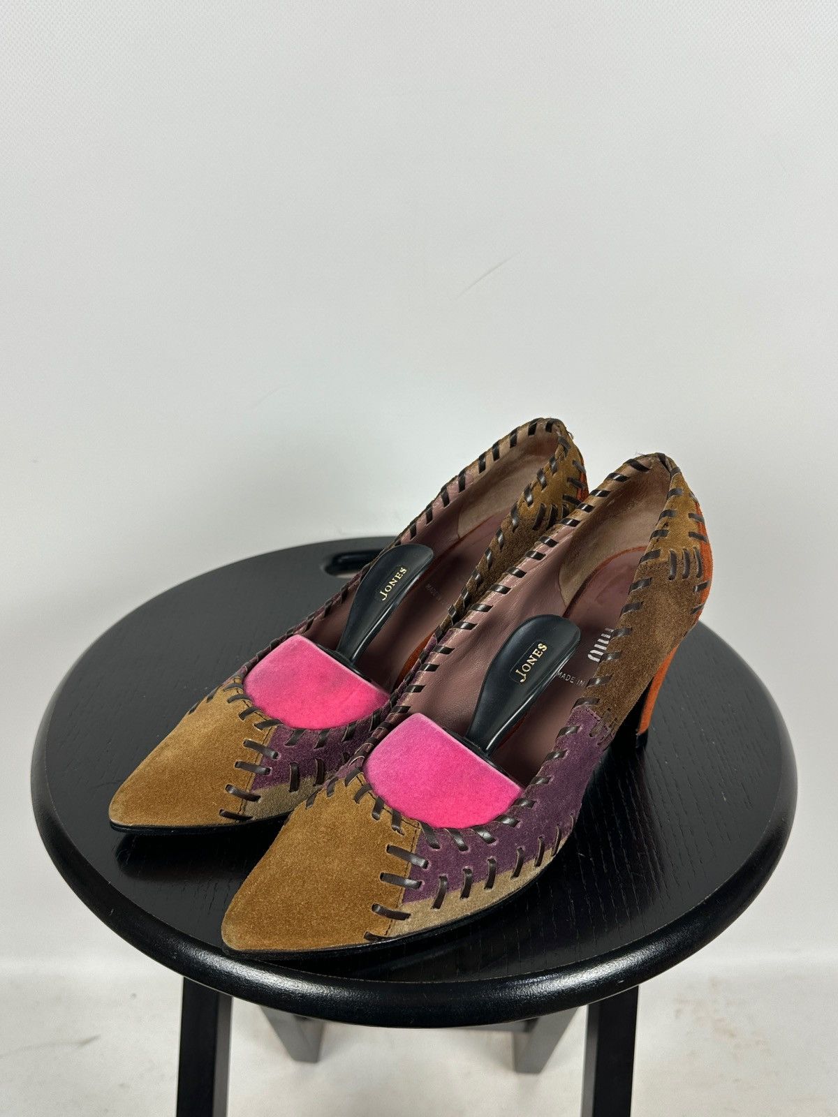 Miu Miu × Prada Miu Miu Multicolor Suede Patchwork Heels Size US 6 / IT 36 - 5 Thumbnail