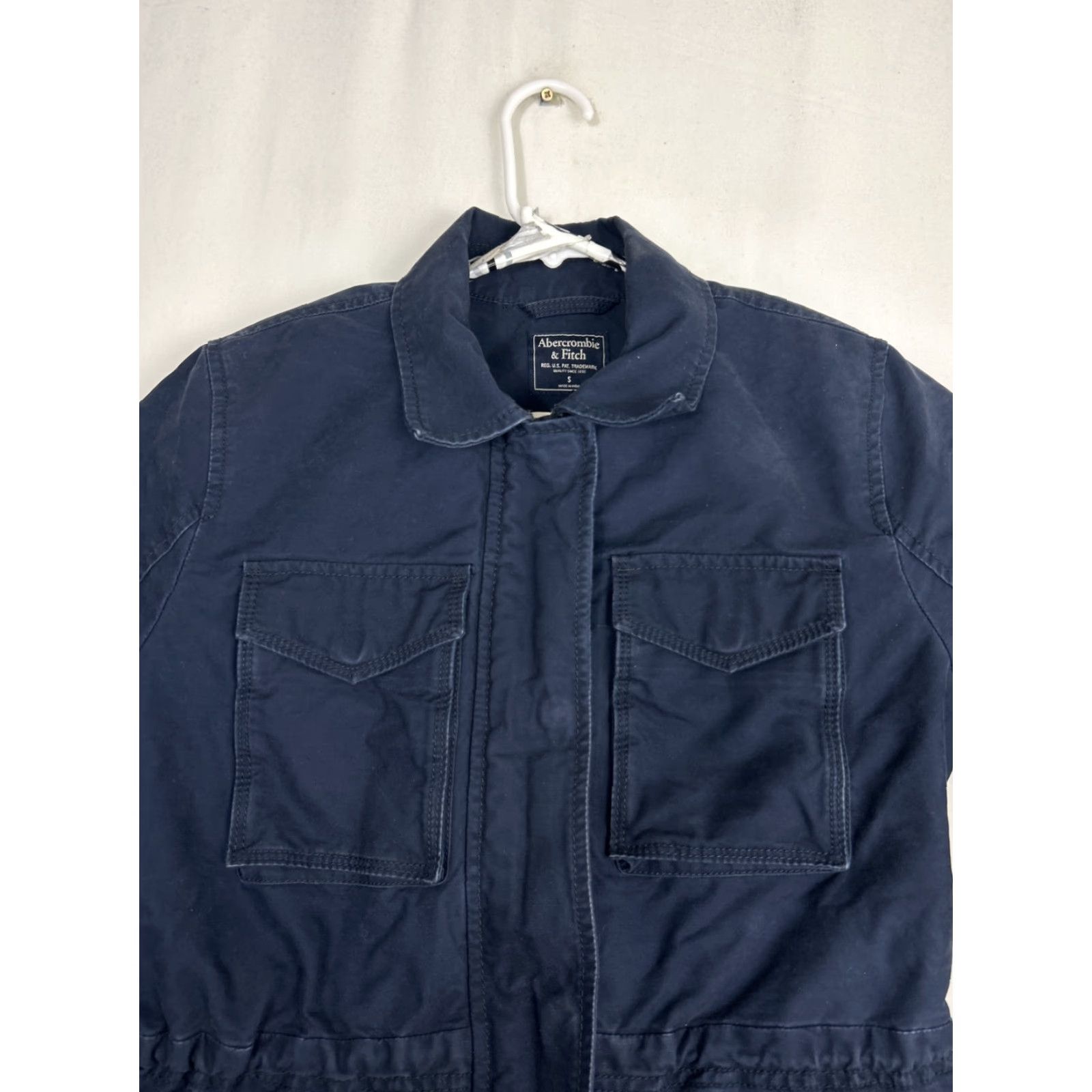 Abercrombie & Fitch Abercrombie & Fitch Jacket Blue Long Coat Full Zip Lined Sherpa Embroidered Logo Pocket Button Womens Size S Regular Size S / US 4 / IT 40 - 3 Thumbnail