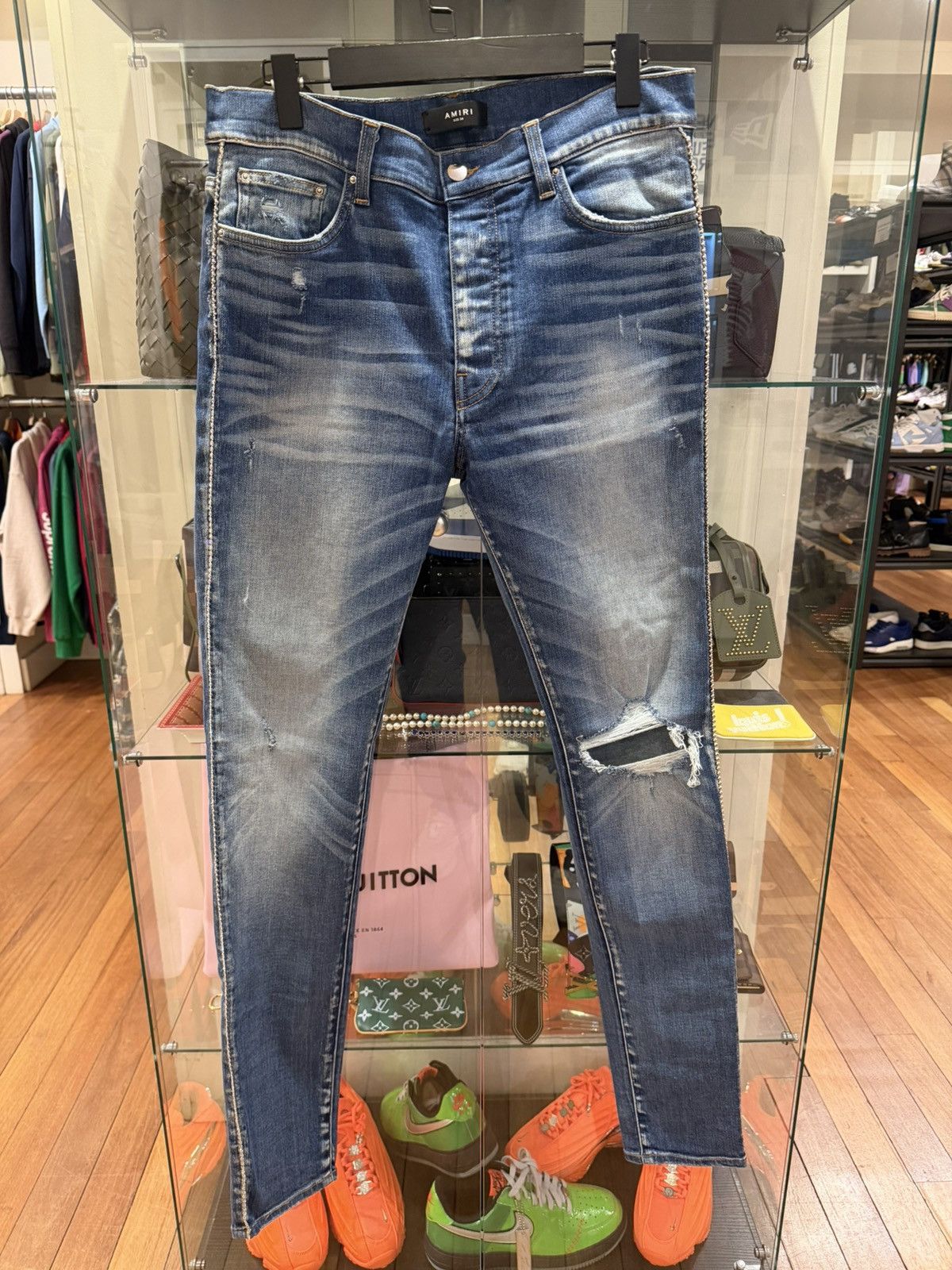Amiri Amiri Crystal Track Denim Jeans Size US 34 / EU 50 - 1 Thumbnail