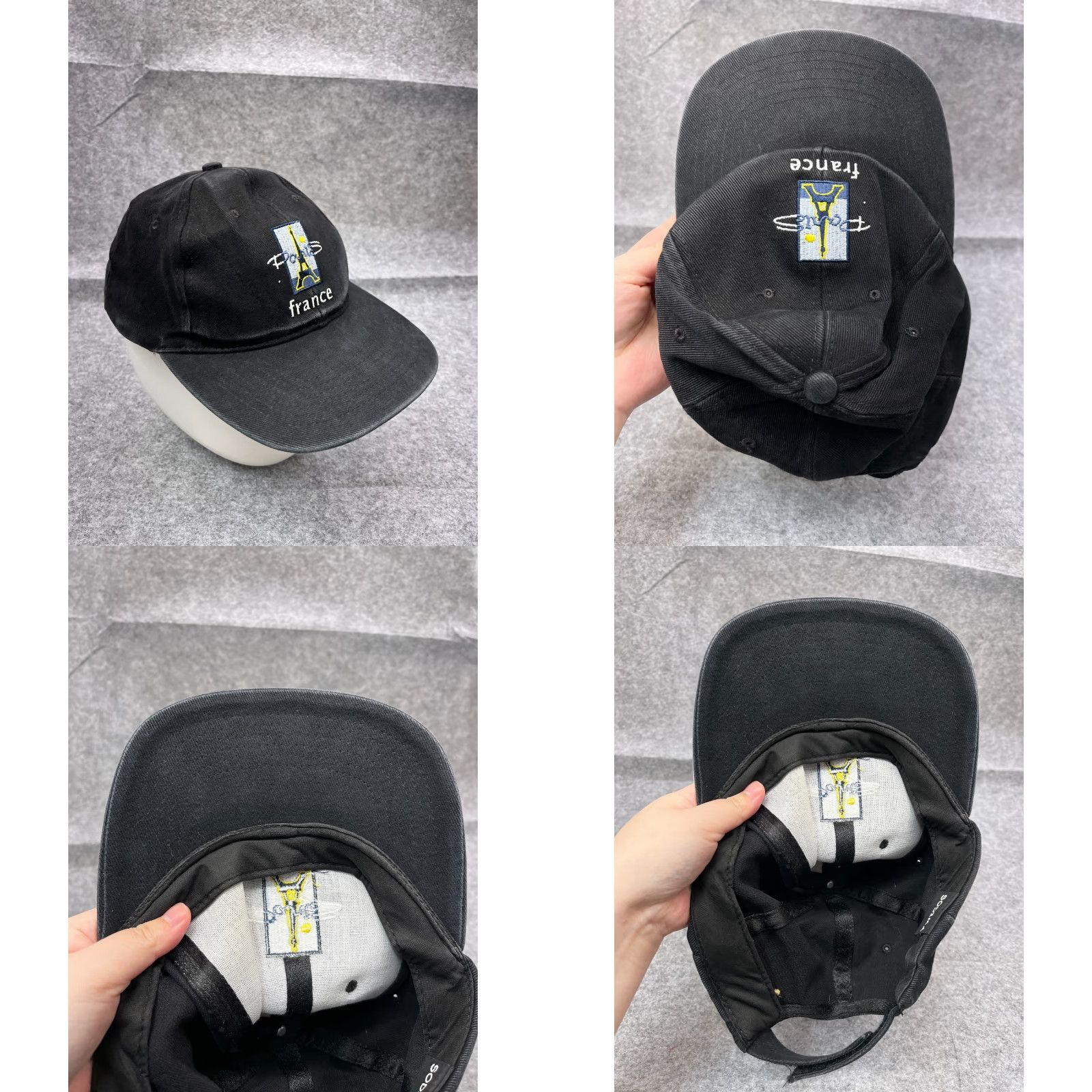 Vintage Sodima Paris Logo Hat Cap - Black Cotton Twill Baseball Cap - One Size Adjustable - Unisex Adults Size ONE SIZE - 8 Thumbnail