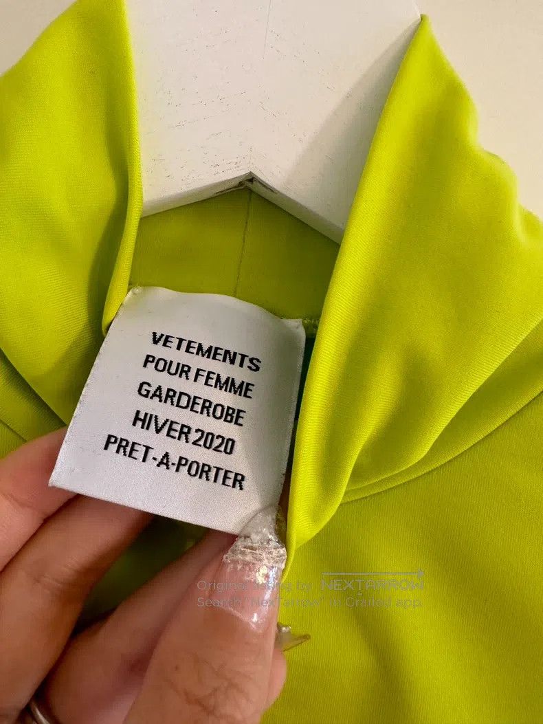 Vetements Vetements Half High Neck Fluorescent Green Bodycon Dress Size S / US 4 / IT 40 - 4 Thumbnail
