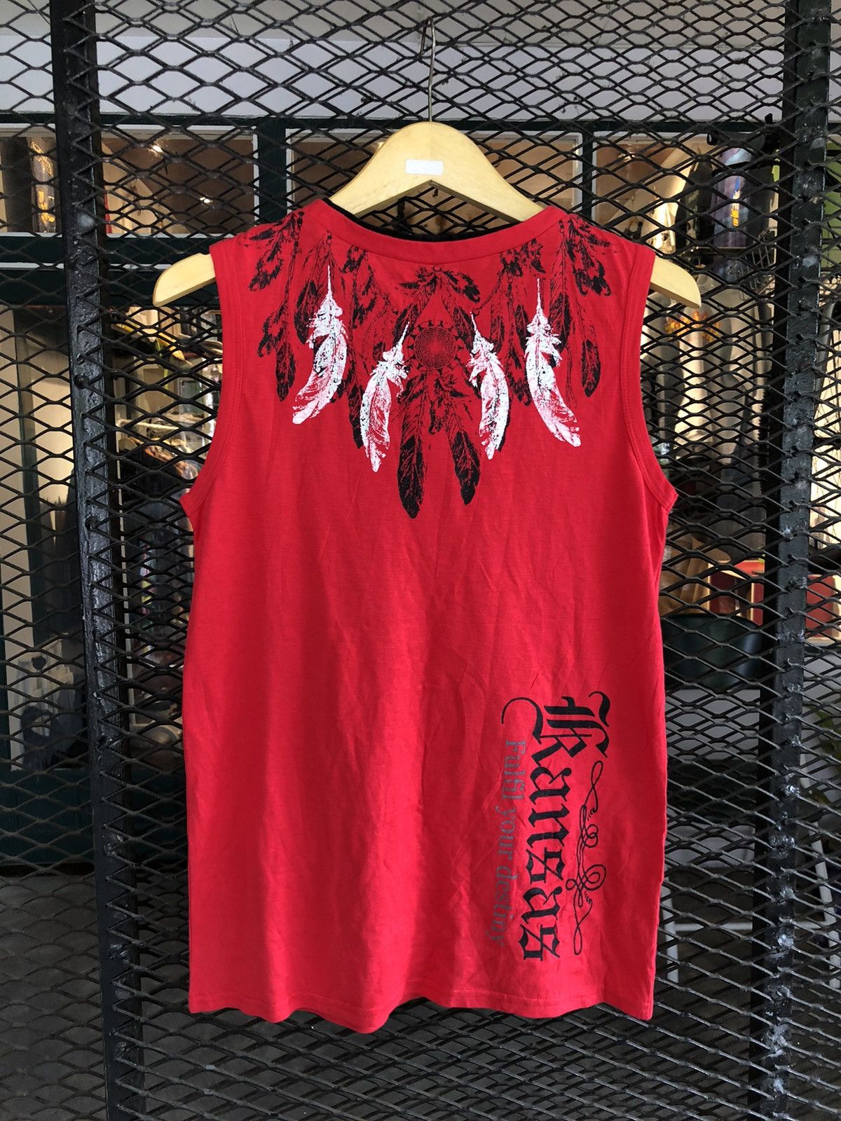 If Six Was Nine × Japanese Brand × Le Grande Bleu (L.G.B.) JAPANESE DIRTY WOLF WING NATIVE AMERICAN TANKTOP Size US M / EU 48-50 / 2 - 6 Thumbnail