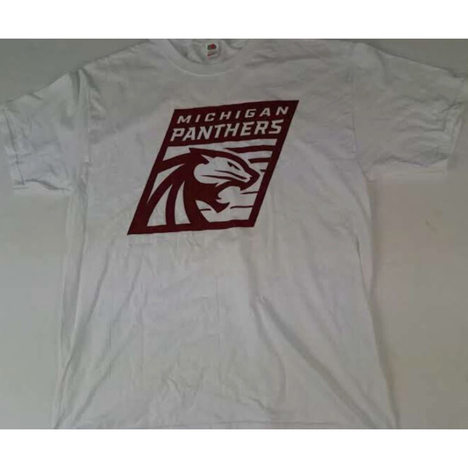Fruit Of The Loom VINTAGE Michigan Detroit Panthers USFL White Fruit of the Loom Large T-Shirt Unisex Adults L Short Sleeve White Sports Mens Womens Boys Girls Size US L / EU 52-54 / 3 - 2 Thumbnail