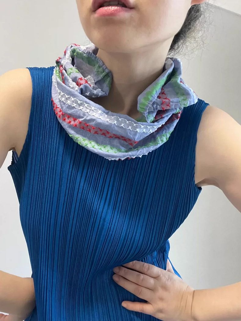 Issey Miyake Issey Miyake size:3 Blue rainbow striped dress Size S / US 4 / IT 40 - 9 Thumbnail