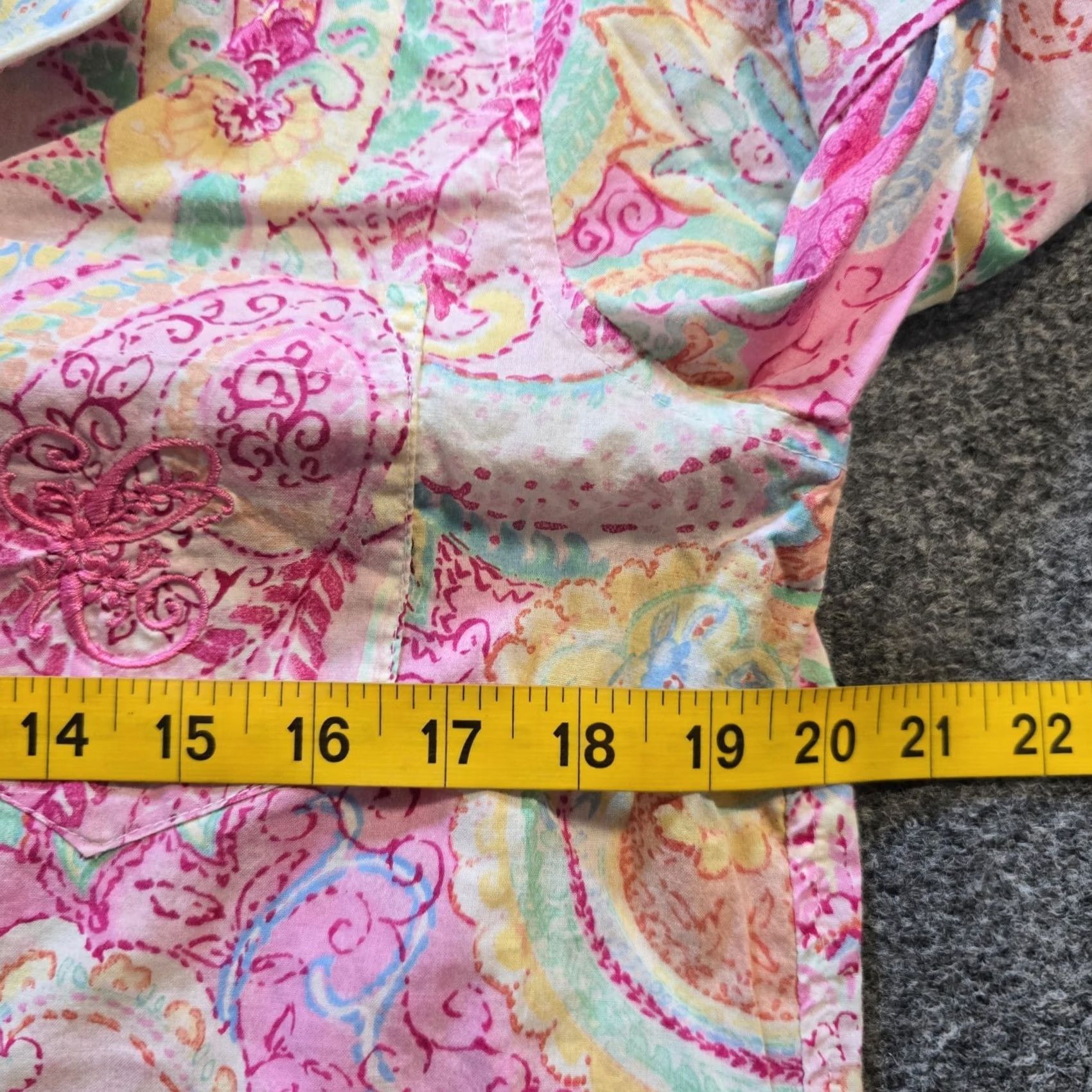 Chaps Chaps Nightgown Womens Size Medium Pink Paisley Button Up Pajama Lounge Shirt Size ONE SIZE - 6 Thumbnail