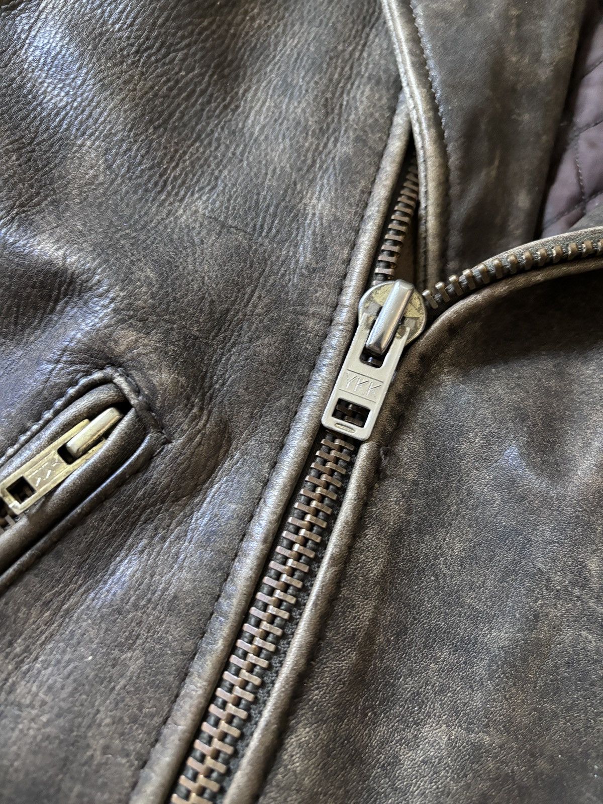 Genuine Leather × Vintage IXS Vintage 90s RARE WASHED DISTRESSED LEATHER JACKET Size US M / EU 48-50 / 2 - 13 Thumbnail