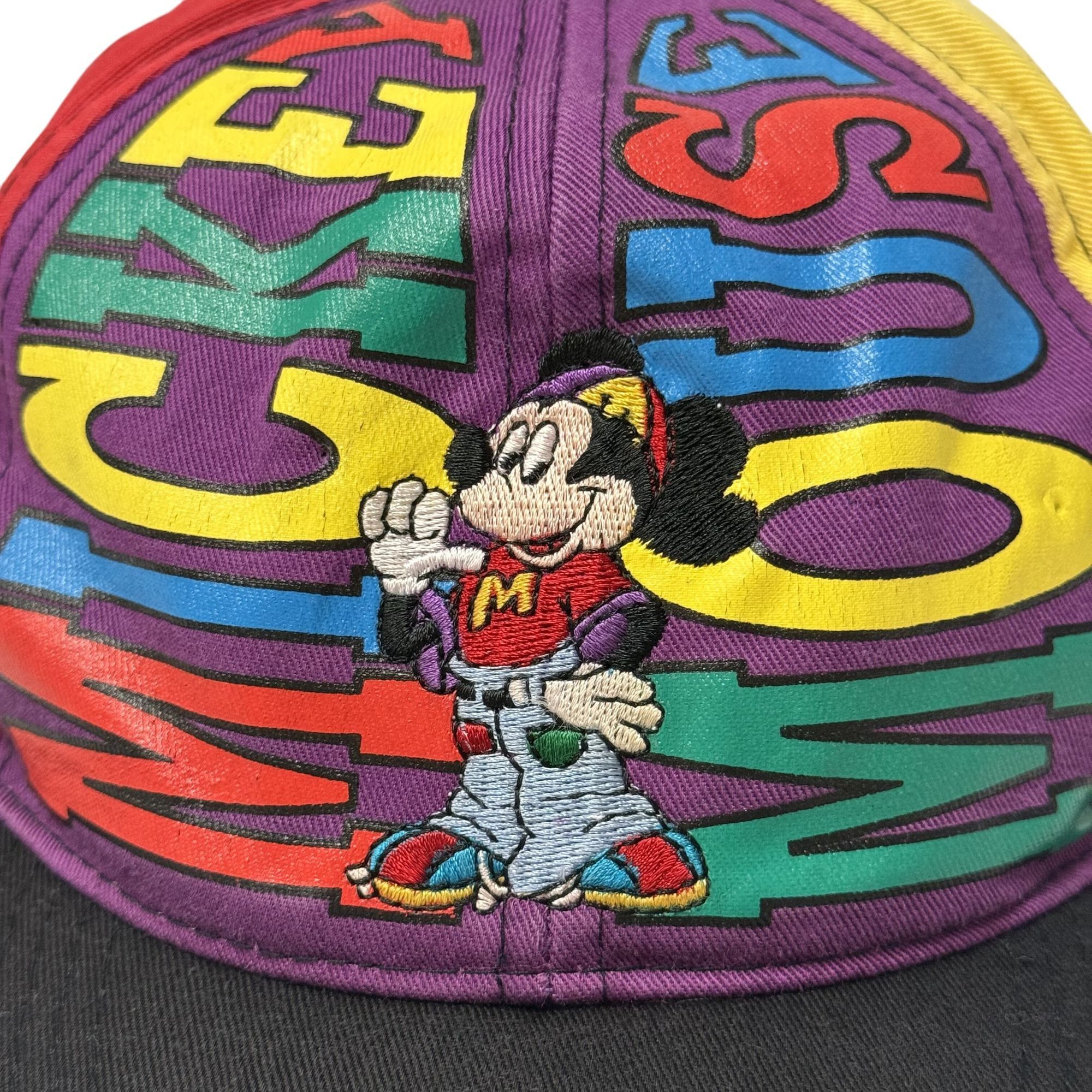 Other Vtg Disney MICKEY MOUSE Hat COLOR BLOCK Embroidered SNAPBACK Size ONE SIZE - 2 Thumbnail