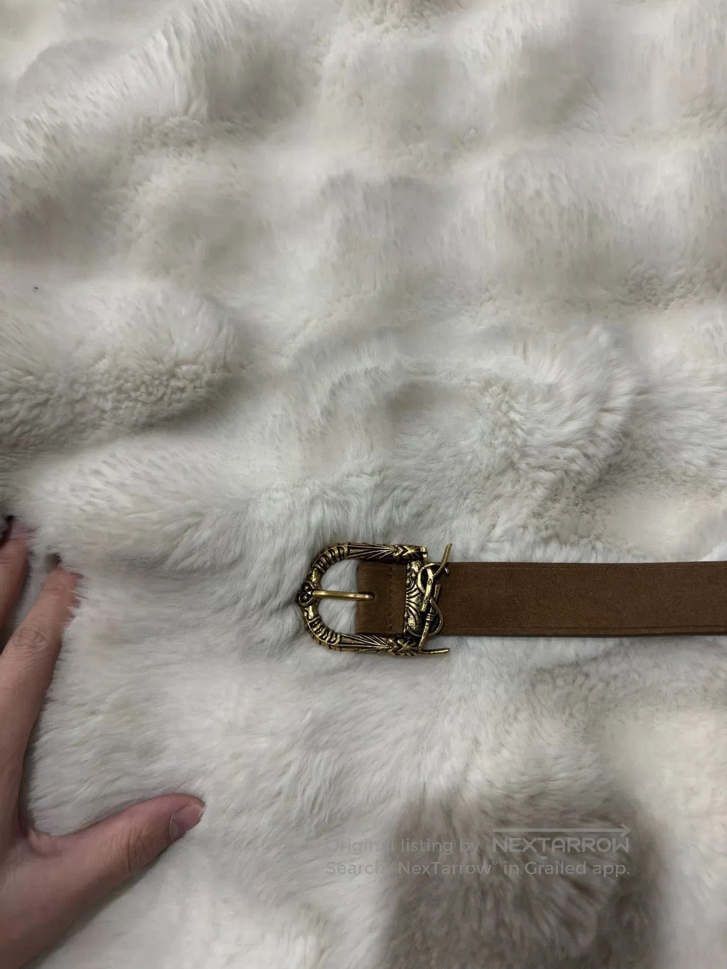 Saint Laurent Paris Saint Laurent SLP Gold Engraved Logo Belt. Size ONE SIZE - 3 Thumbnail