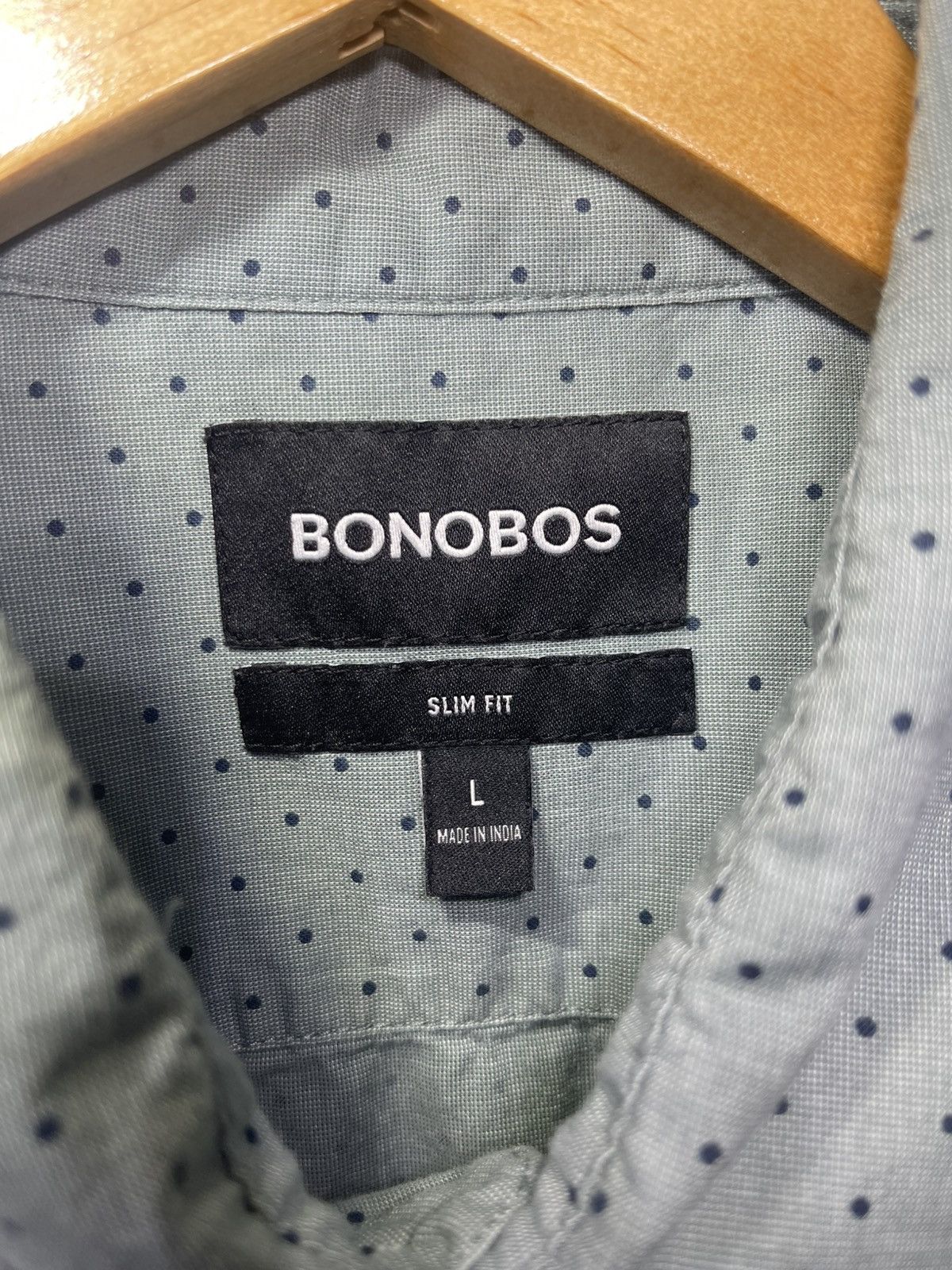 Bonobos Bonobos Shirt Men Large Green Button Up Slim Fit Polka Dot Size US L / EU 52-54 / 3 - 3 Thumbnail