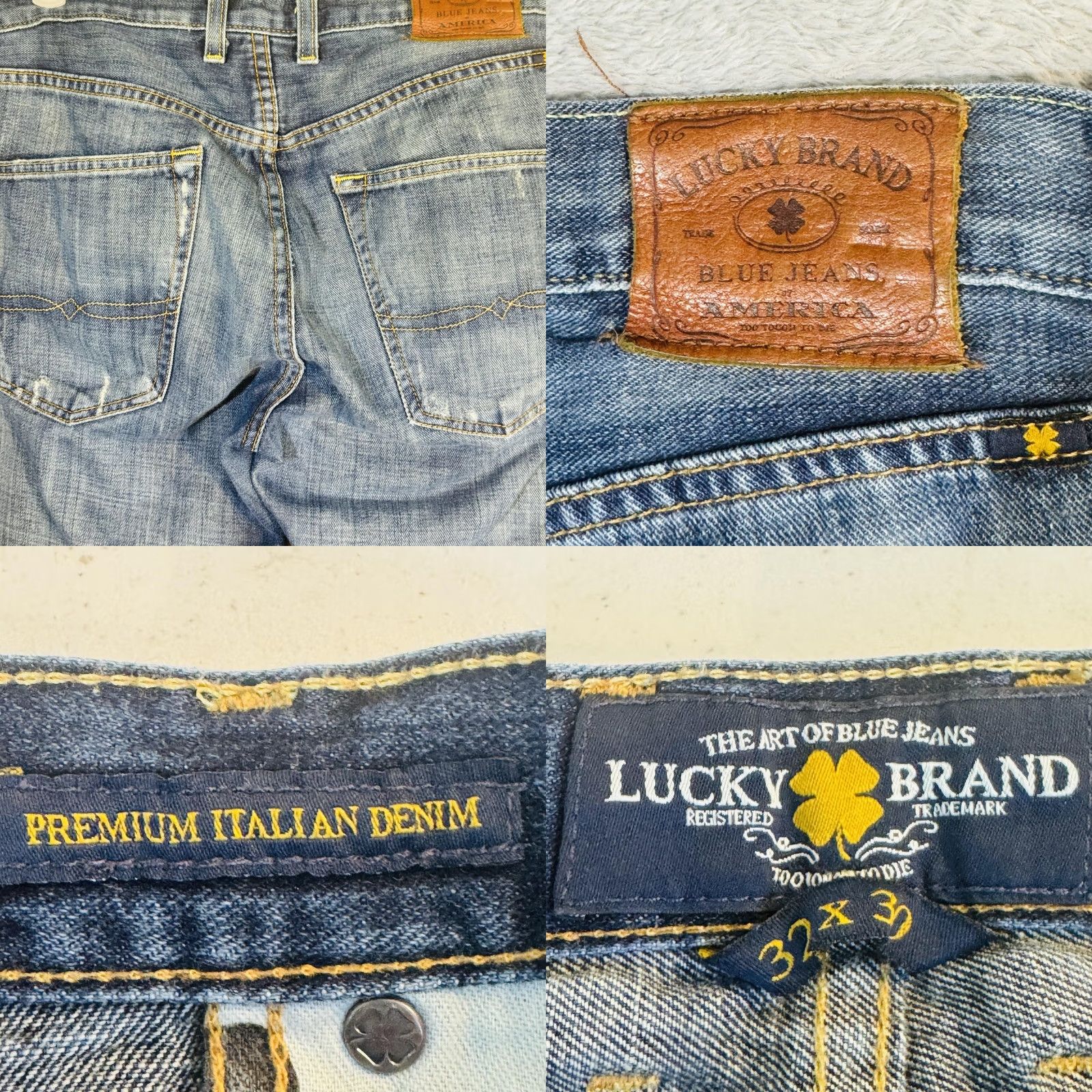 Lucky Brand Lucky Brand Jeans 221 Original Straight Jeans Mens 32x27 Blue Medium Wash Button Fly Regular Fit Logo Pockets Denim cotton 5-Pocket USA Vintage No Size US 32 / EU 48 - 8 Thumbnail