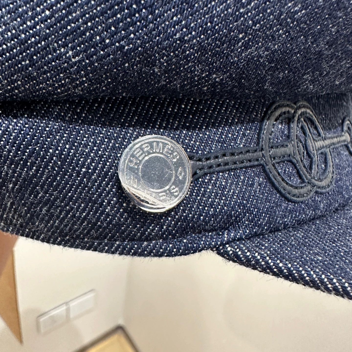 Hermes Hermes Pig Nose Denim Blue Newsboy Cap 57 Cotton Size ONE SIZE - 8 Thumbnail