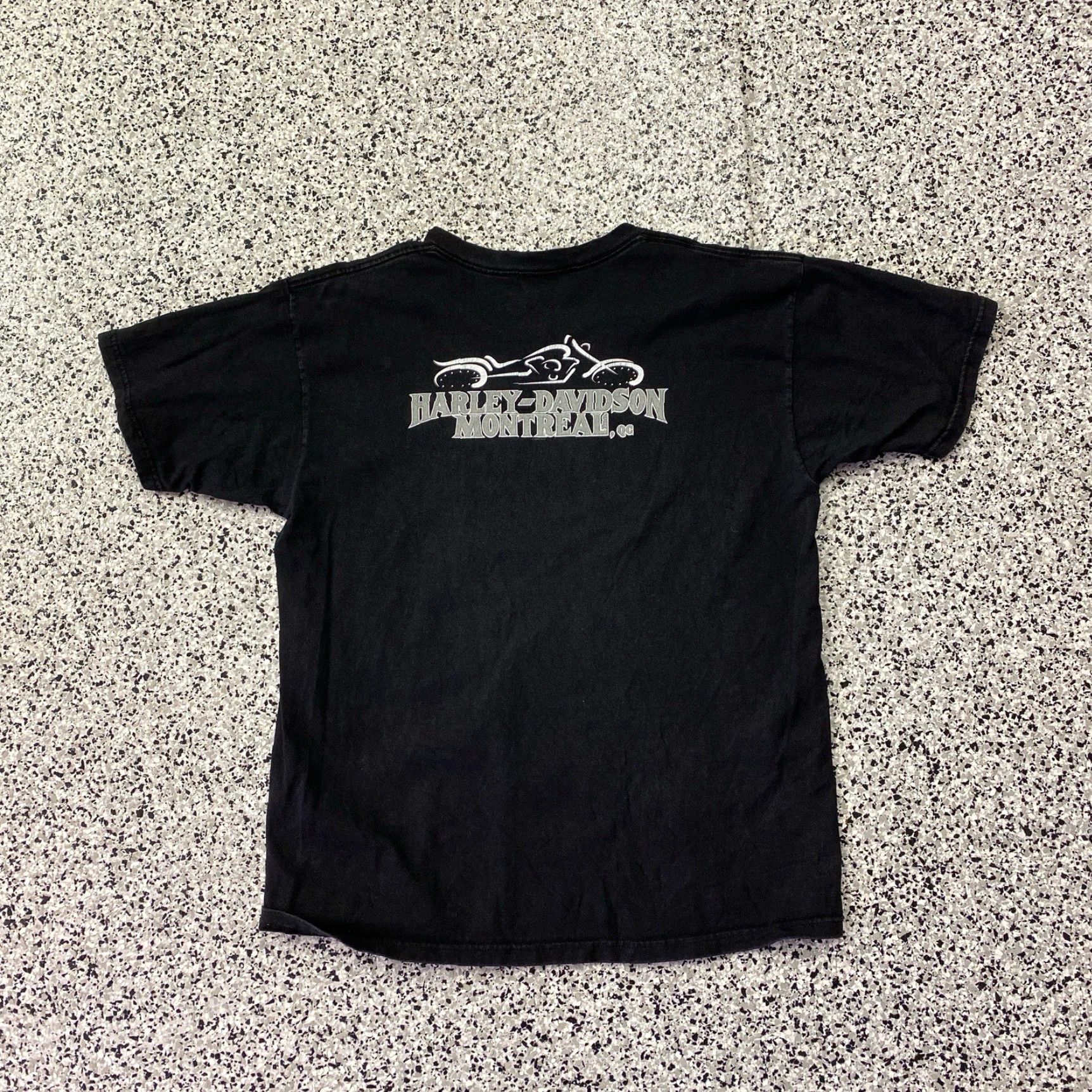 Harley Davidson VINTAGE Harley-Davidson T Shirt Adult XL Black Montreal Mens Crew Neck Short Sleeve Graphic Print Double-Sided 2000s Y2K Size US XL / EU 56 / 4 - 4 Thumbnail