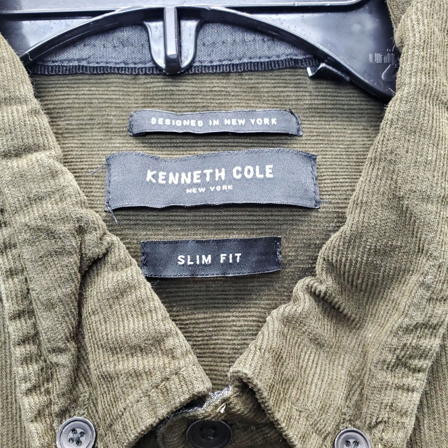 Kenneth Cole Kenneth Cole Corduroy Shirt Mens L Green Long Sleeve Collared Button Down Size US L / EU 52-54 / 3 - 5 Thumbnail