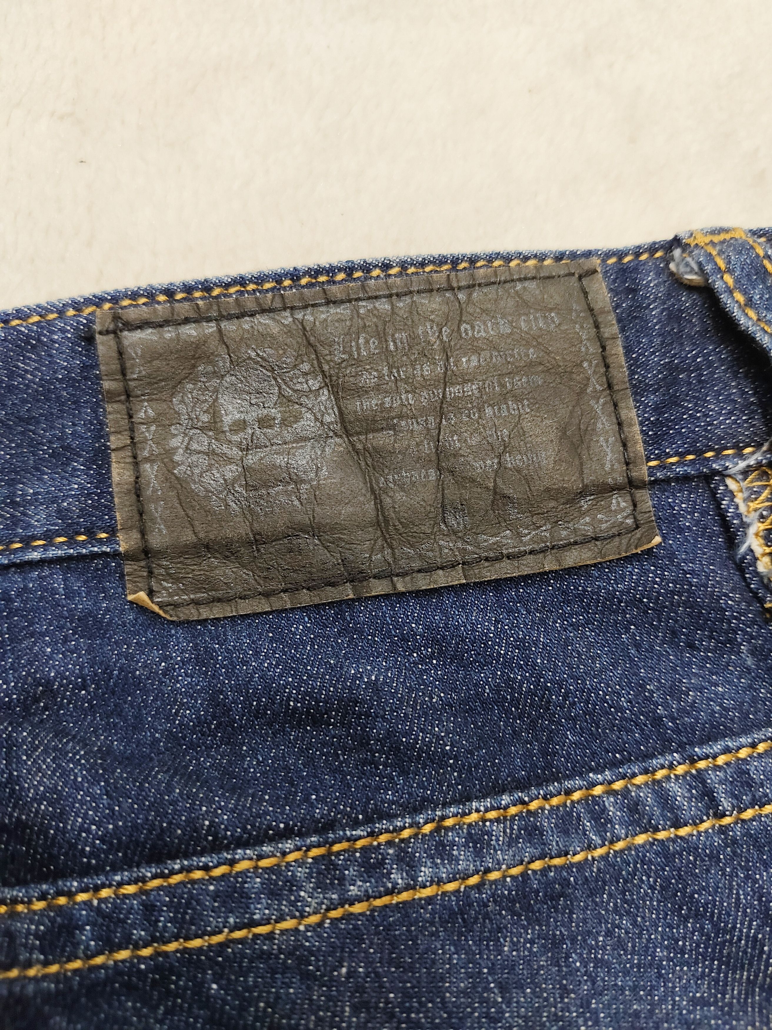 Roen 00s Roen- Rock Archive Swarovski Skull Crossbone Slim Jeans Size US 34 / EU 50 - 10 Thumbnail