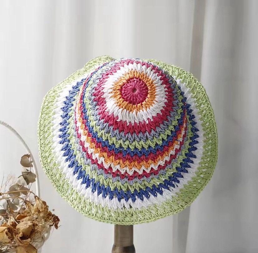 Other Straw Crochet Bucket Hat Size ONE SIZE - 2 Thumbnail