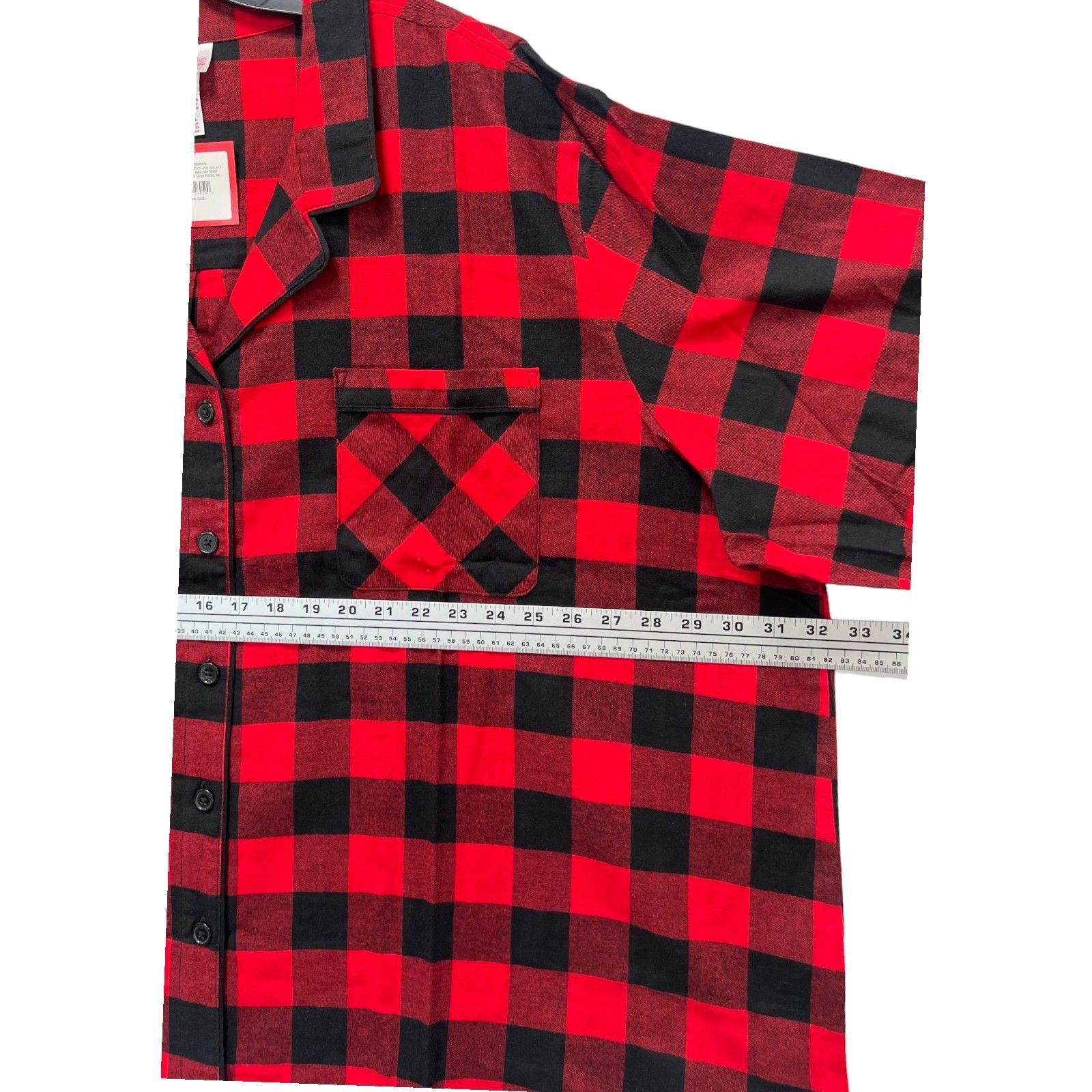 Other Wonder Shop - Women's Red Buffalo Check Flannel Pajama Set - Size ONE SIZE - 7 Thumbnail