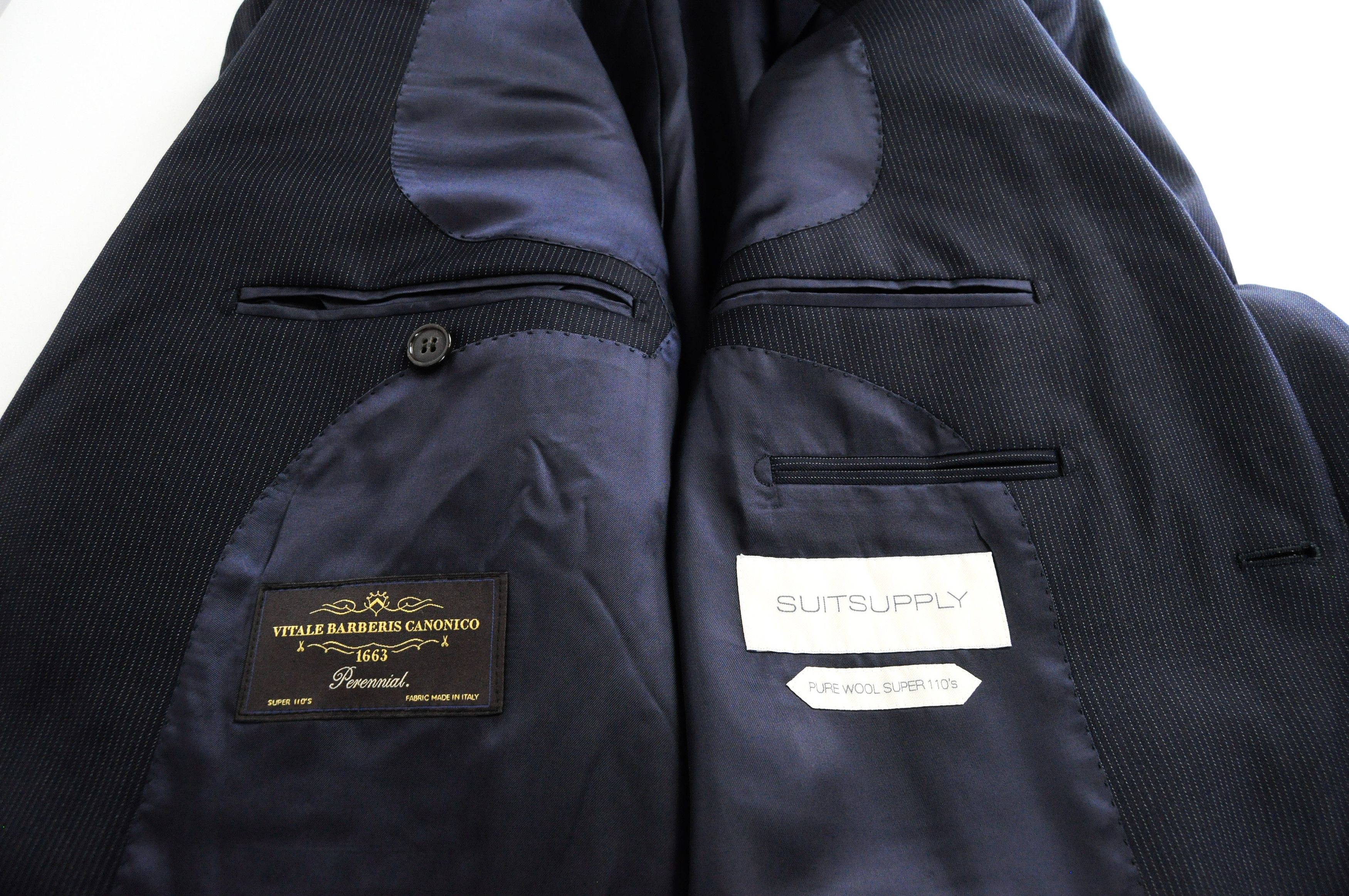 Suitsupply NAPOLI UK40L Wool Super110 Striped Navy Blazer 56077 Size 40L - 5 Thumbnail
