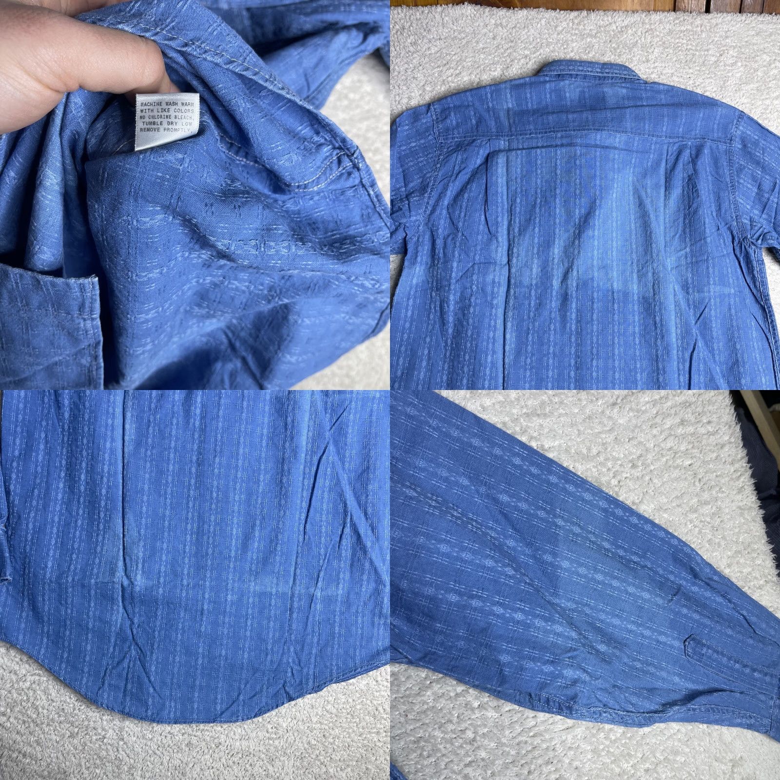 Vintage VINTAGE Cabela's Indigo Blues Shirt Men M Long Sleeve Button-Up Geometric Southwestern NWT FLAWS Blue Cotton Size US M / EU 48-50 / 2 - 10 Thumbnail