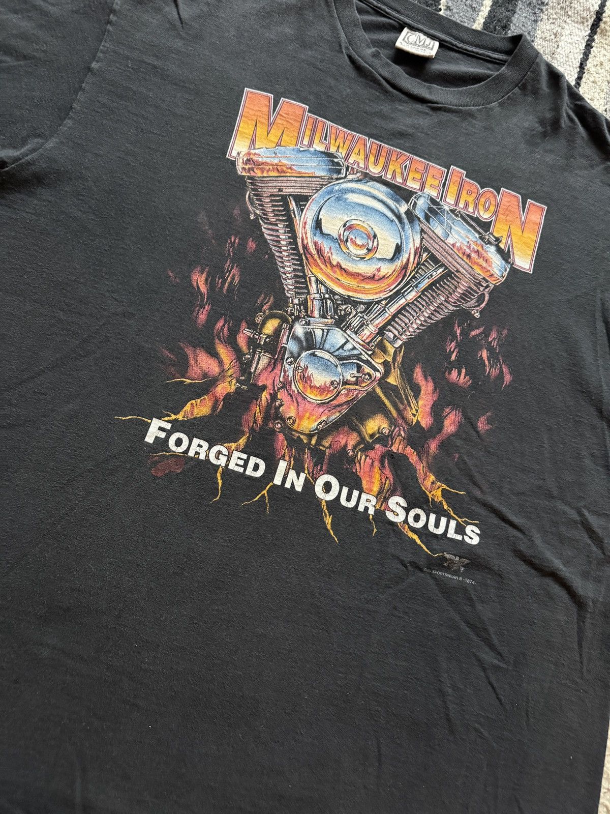 Harley Davidson Vintage 90s CMJ 3D Emblem Style Harley Davidson T-Shirt XL Size US XL / EU 56 / 4 - 2 Thumbnail