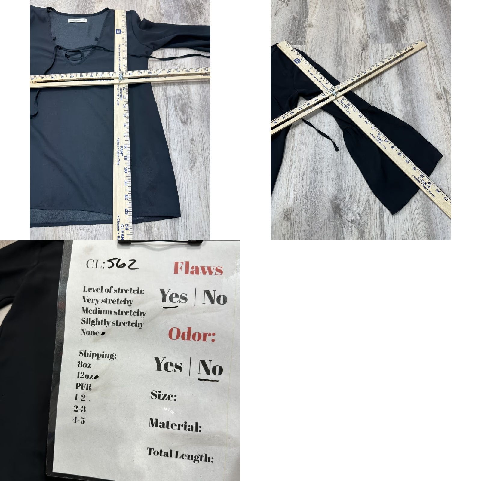 Abercrombie & Fitch Abercrombie & Fitch Black Relaxed Blouse Shirt Bell Sleeve Sheer Lace Up XS Women"} Size XS / US 0-2 / IT 36-38 - 8 Thumbnail